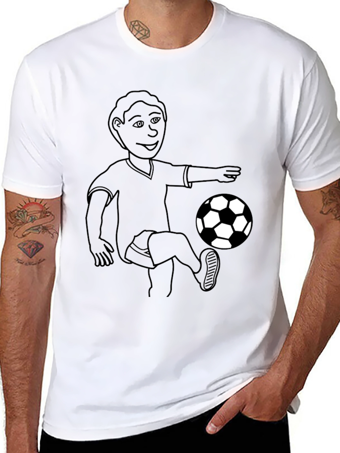 Soccer Player Black T-Shirt