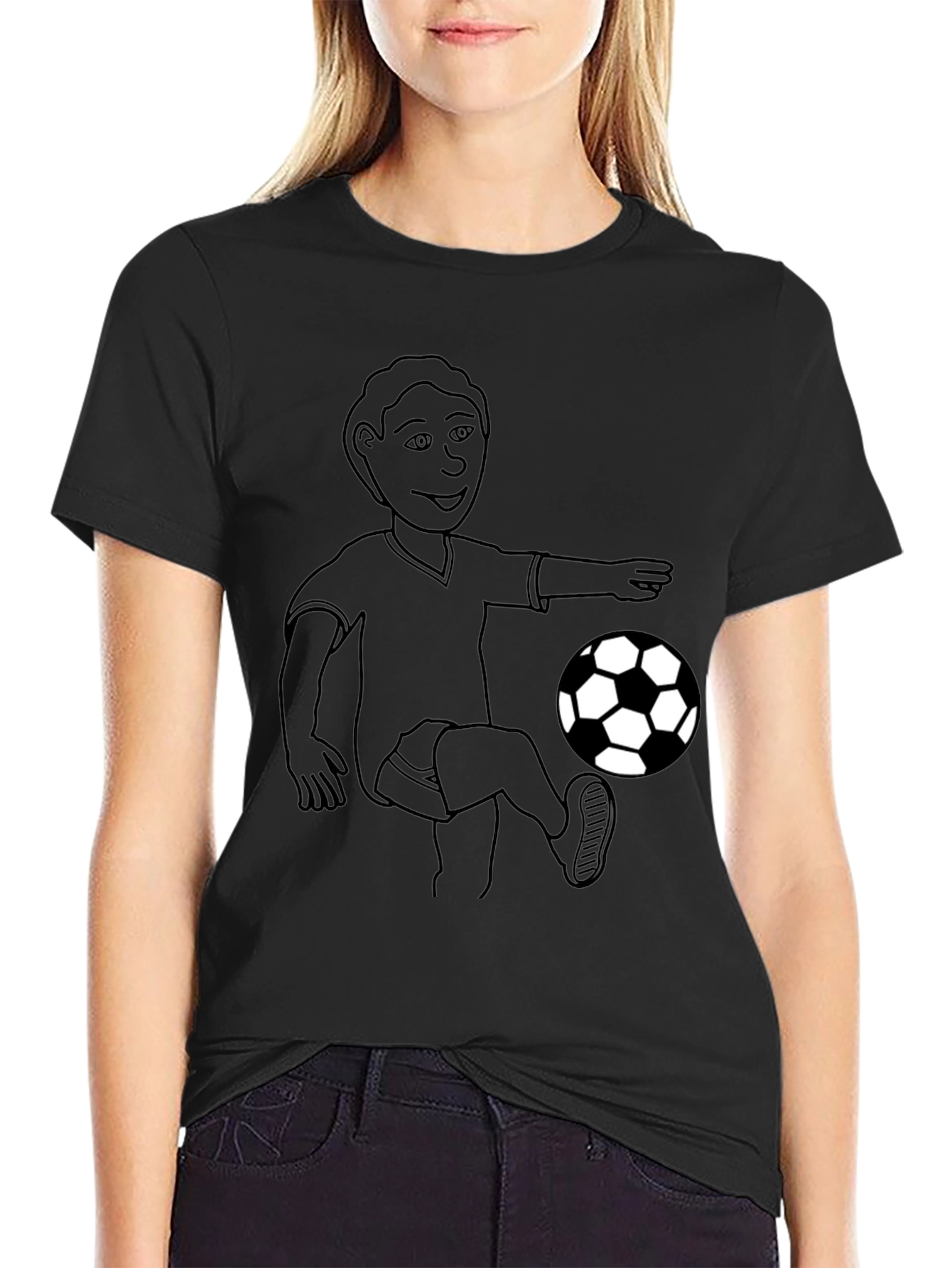 Soccer Player Black T-Shirt