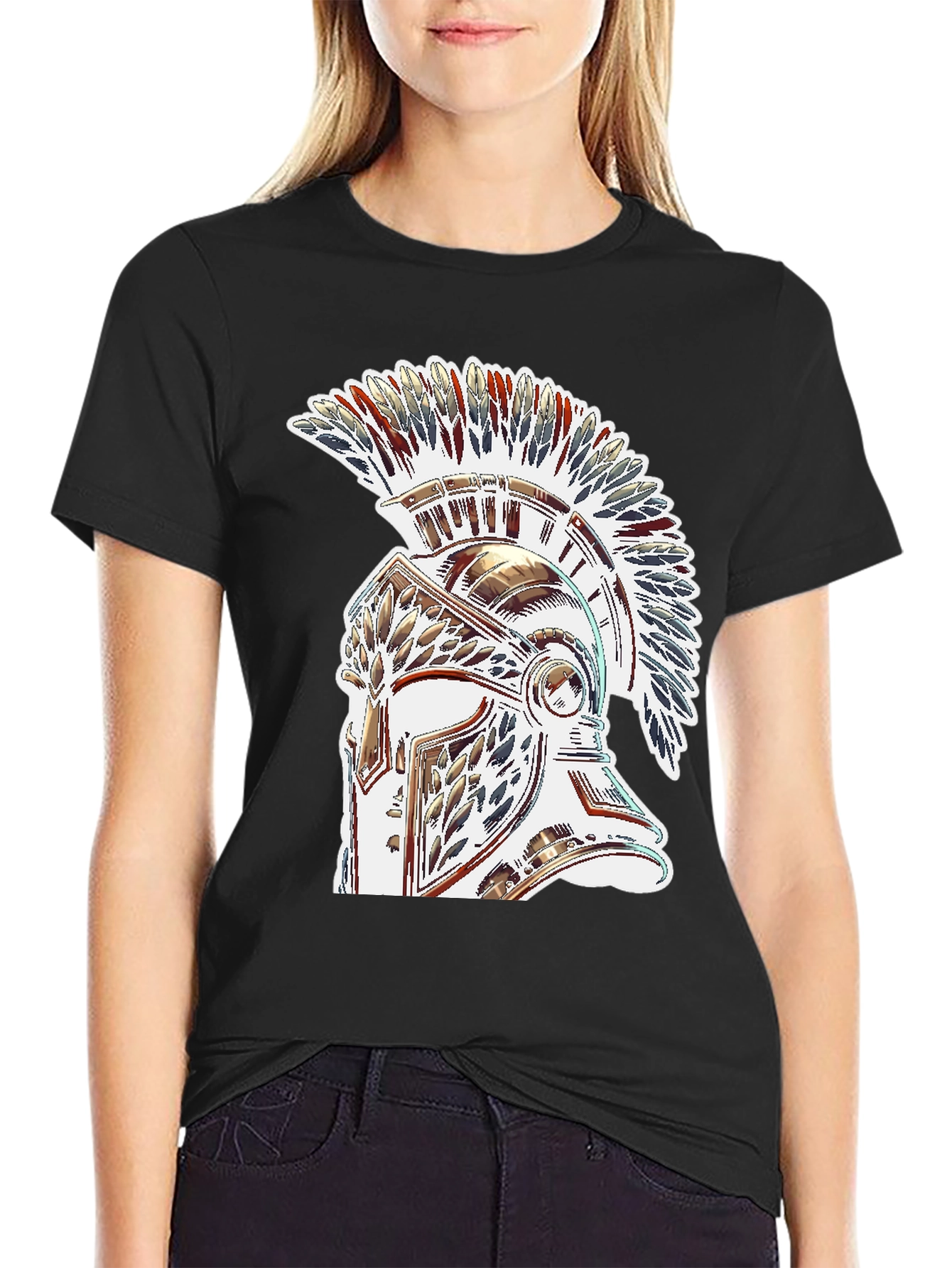 Warrior Helmet Graphic Tee - Black