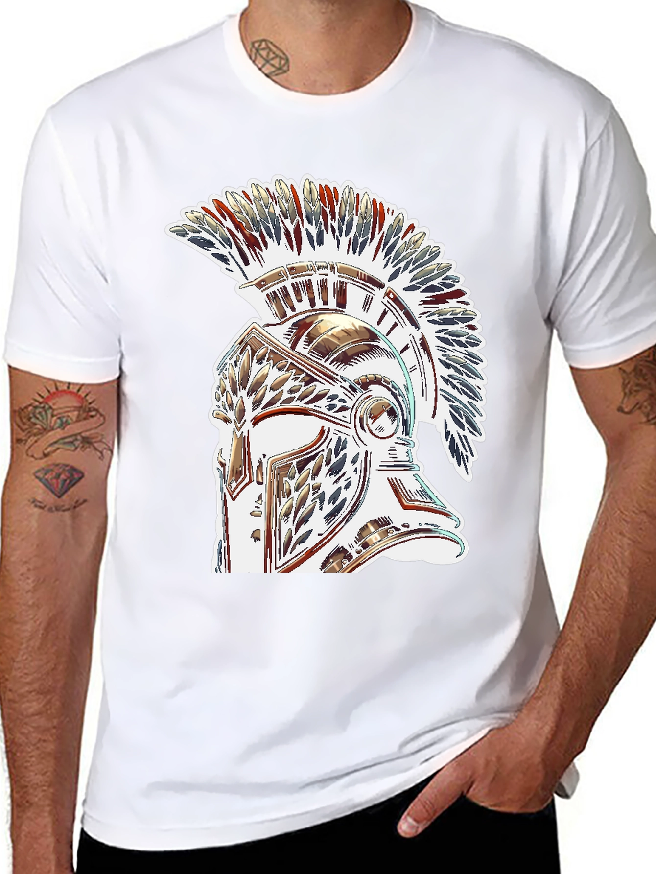 Warrior Helmet Graphic Tee - Black