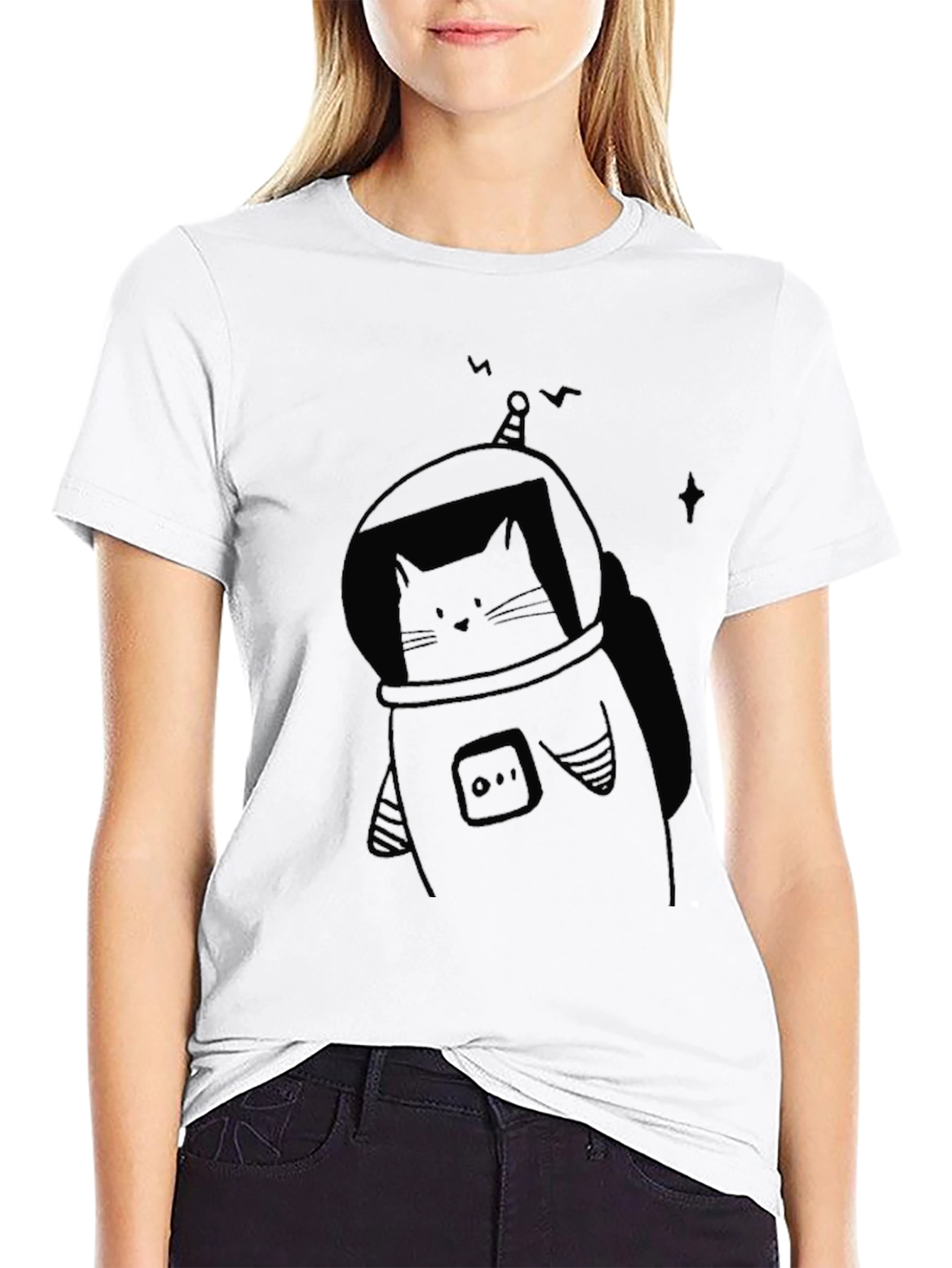 Astronaut Cat Graphic T-Shirt - Soft Cotton Tee