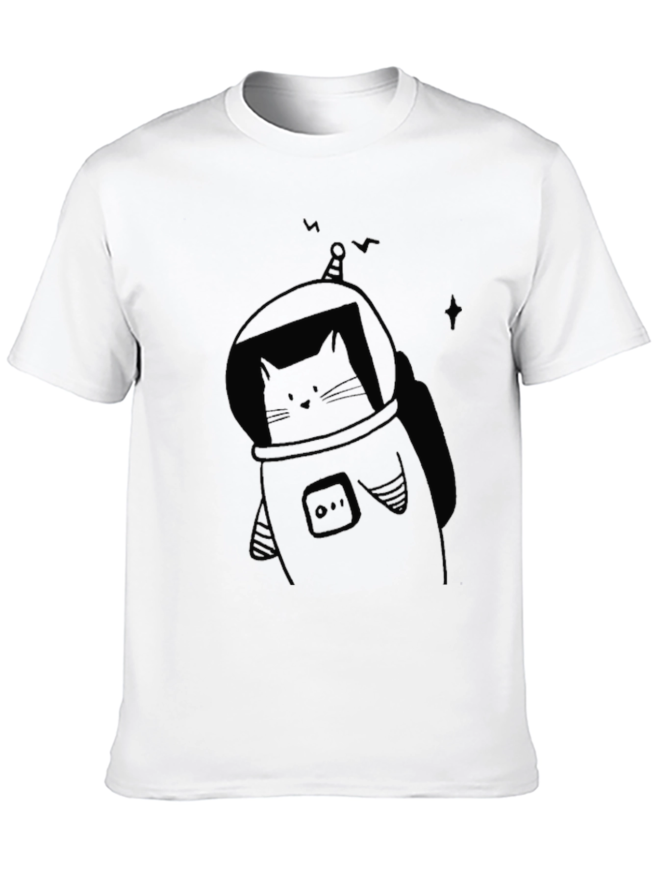 Astronaut Cat Graphic T-Shirt - Soft Cotton Tee