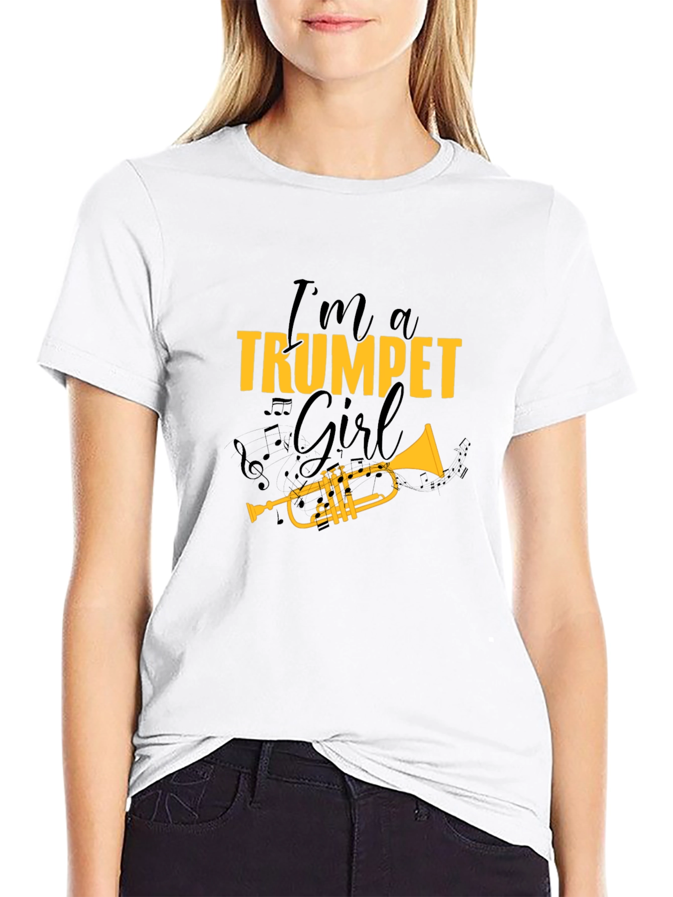 Trumpet Girl T-Shirt - Musical Gift