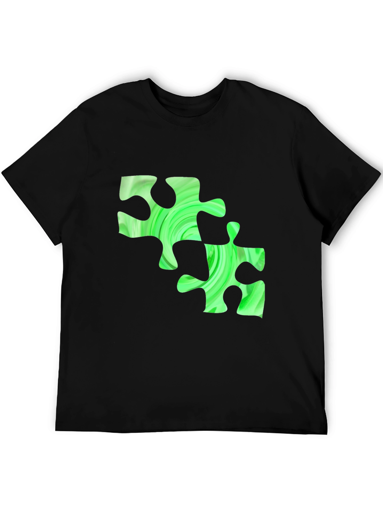 Puzzle Piece Graphic Tee - Black Casual Shirt