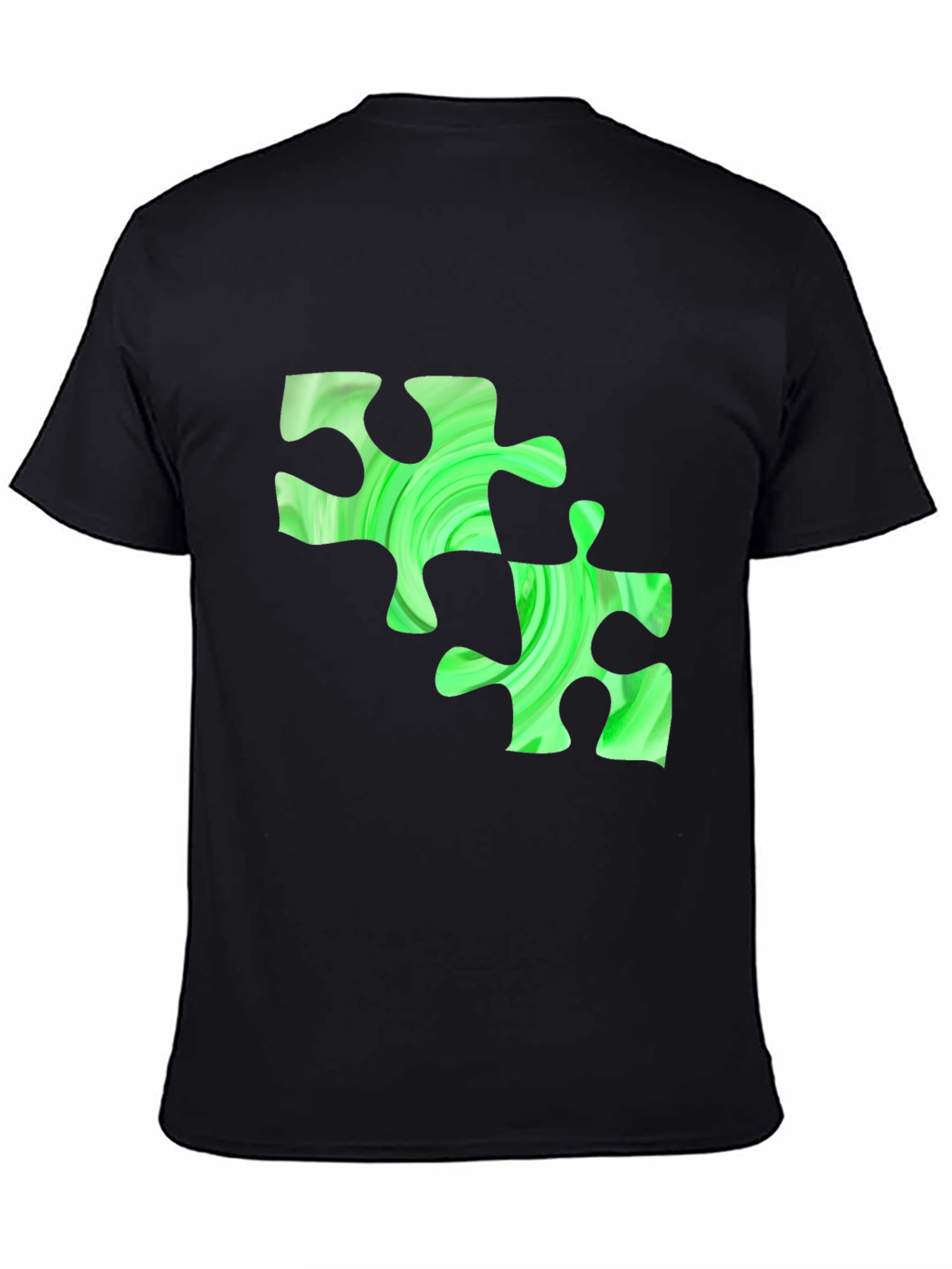 Puzzle Piece Graphic Tee - Black Casual Shirt