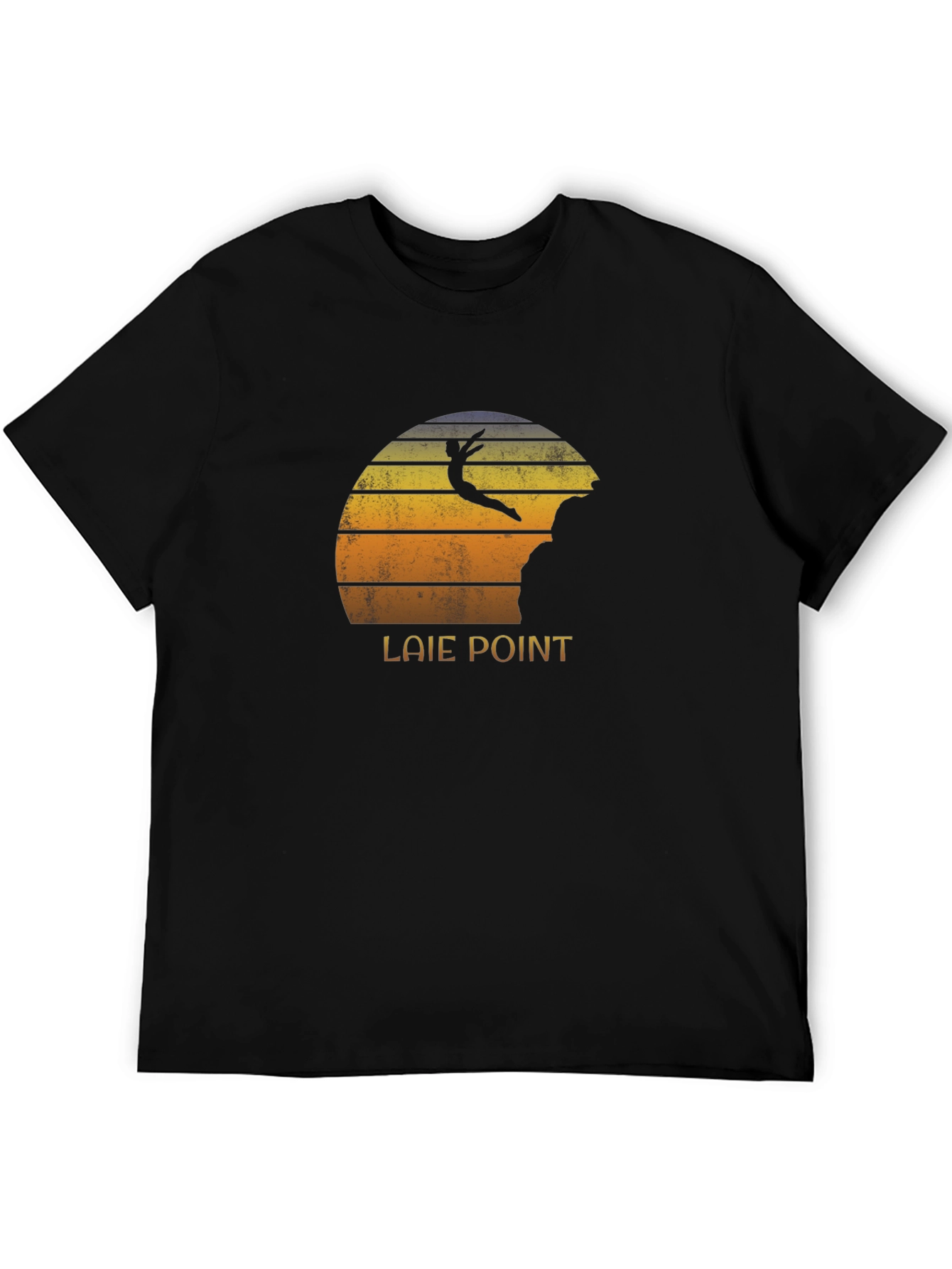Laie Point Retro Sunset Cliff Diver T-Shirt