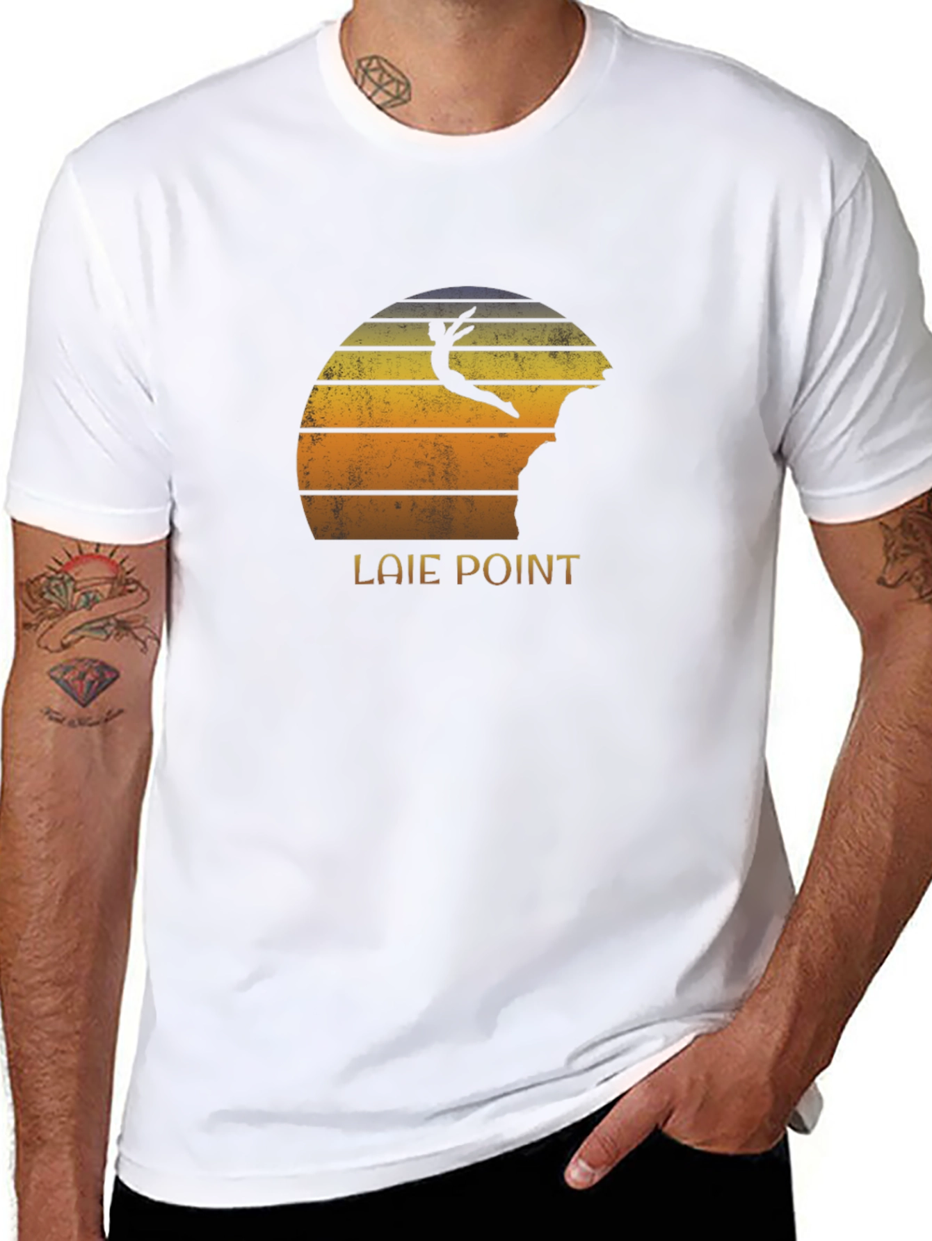 Laie Point Retro Sunset Cliff Diver T-Shirt