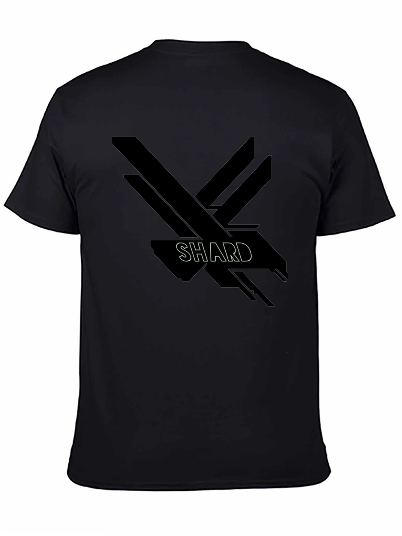 Abstract Shard Design Black Graphic T-Shirt
