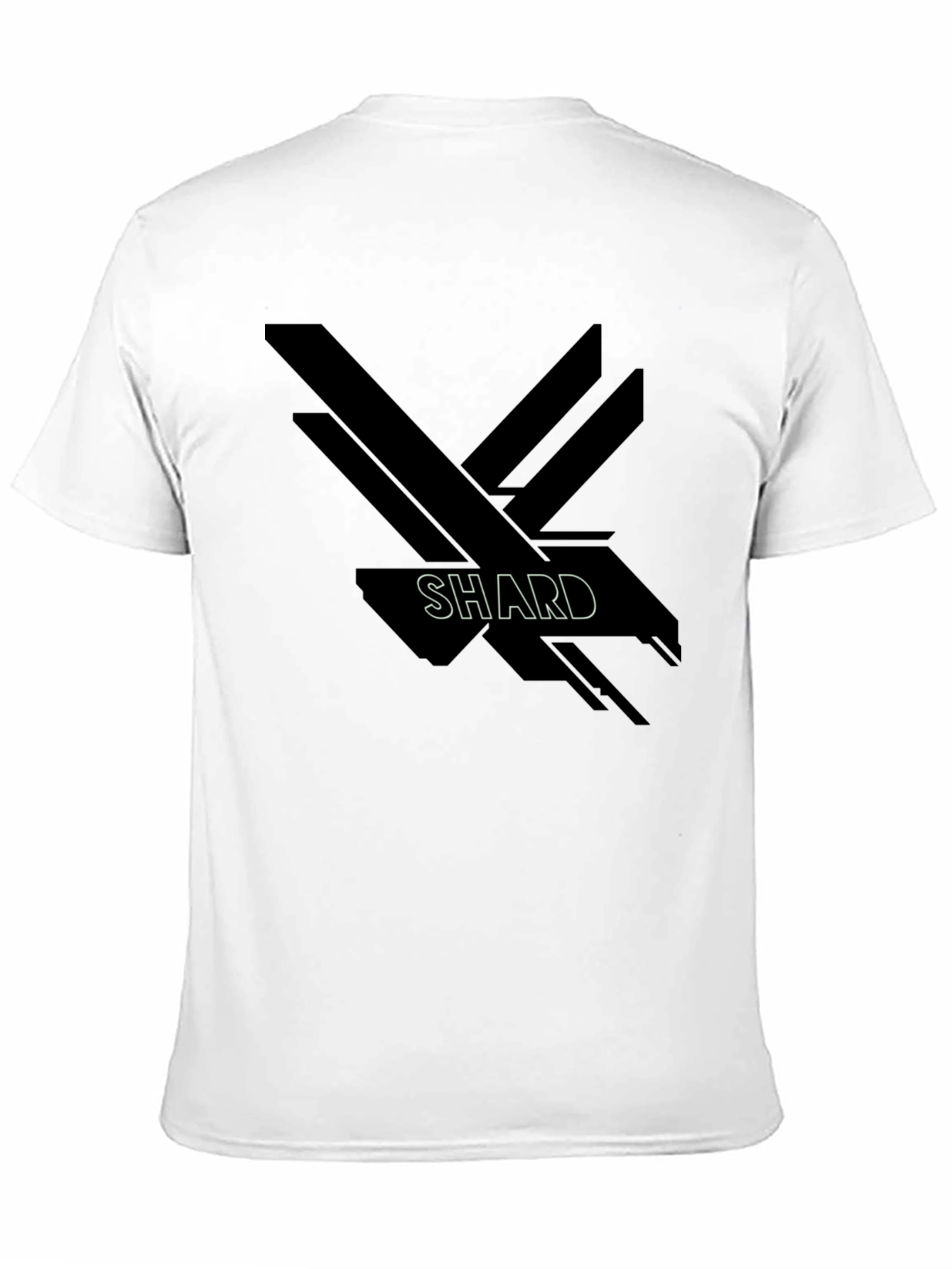 Abstract Shard Design Black Graphic T-Shirt