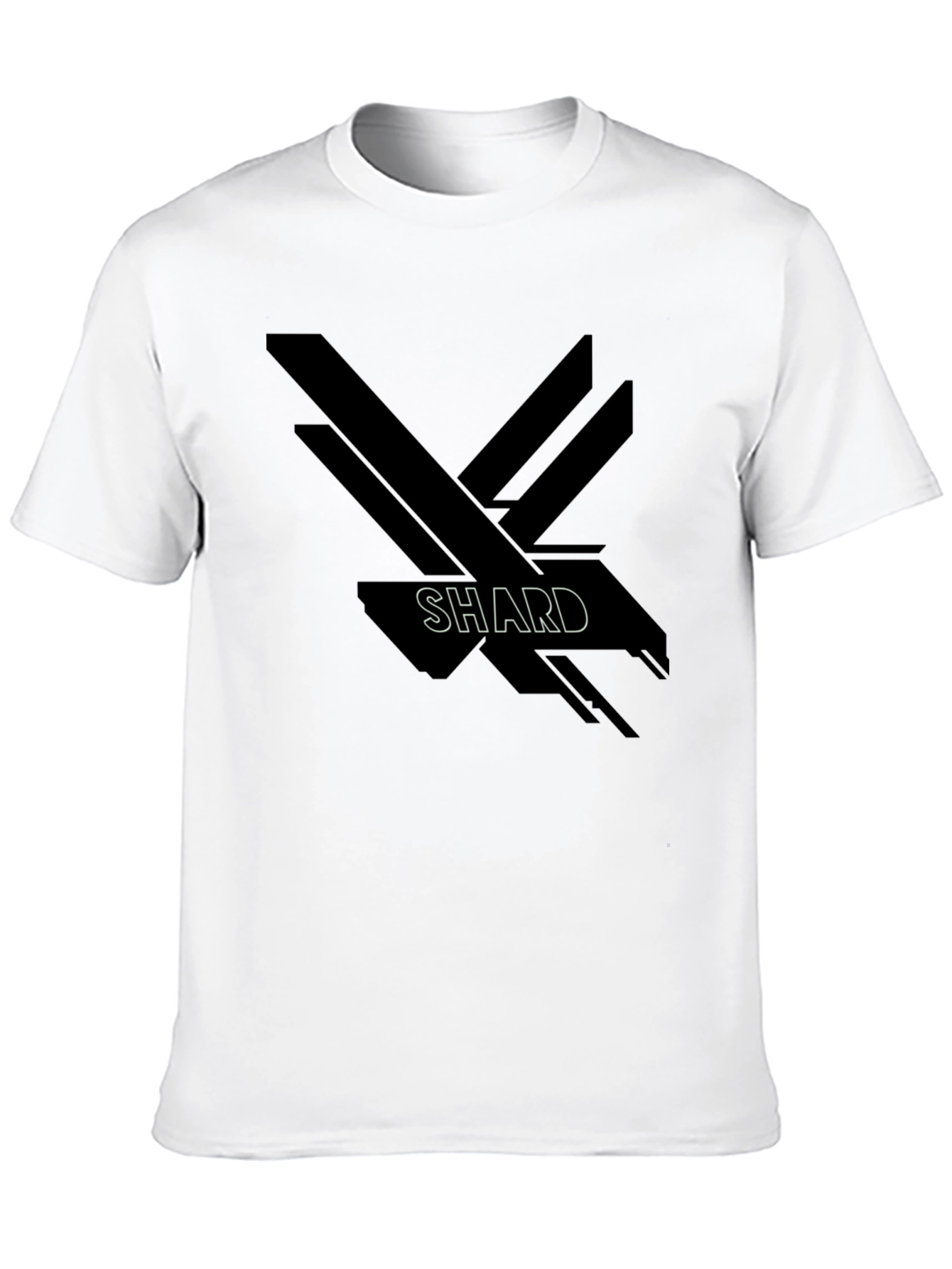 Abstract Shard Design Black Graphic T-Shirt