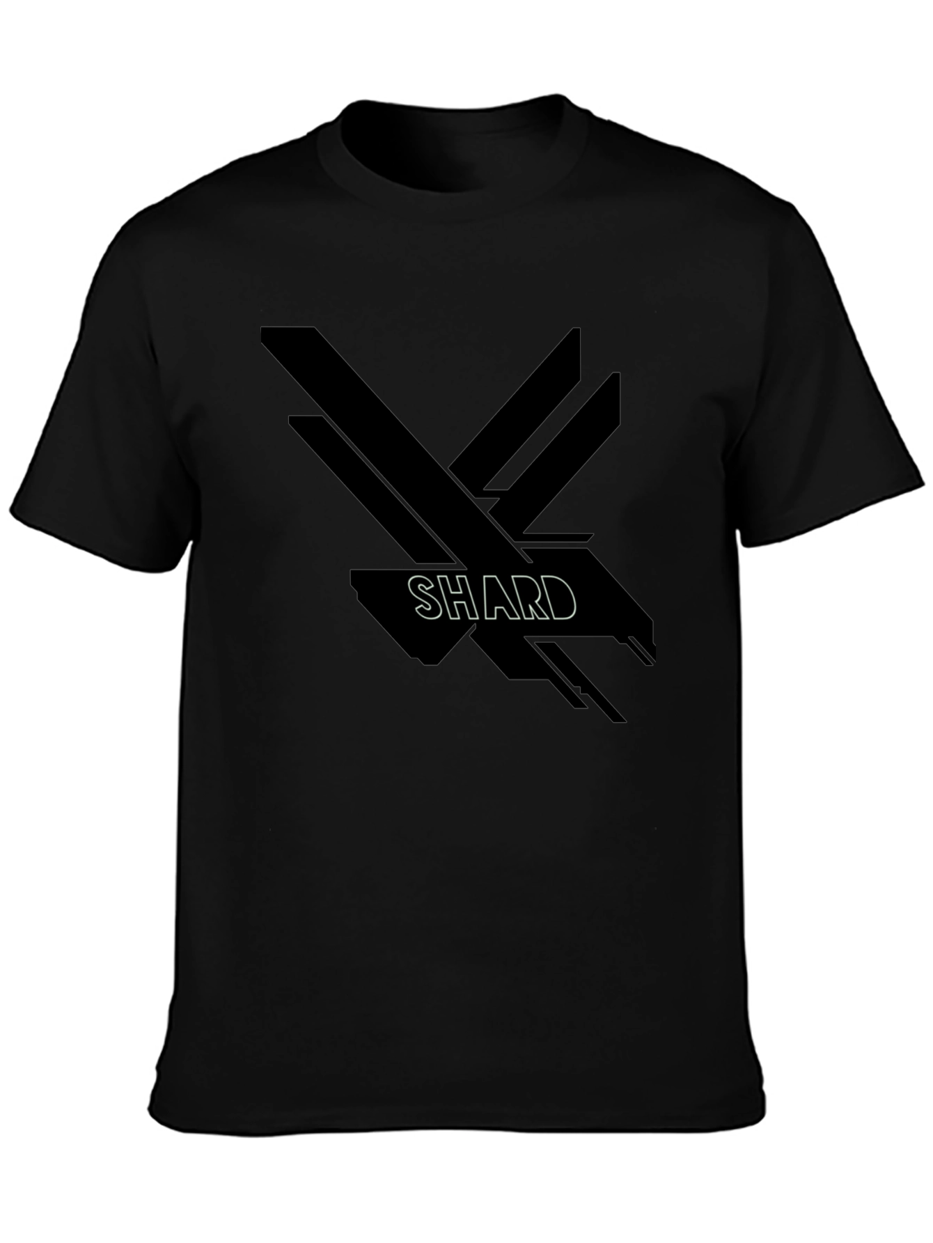 Abstract Shard Design Black Graphic T-Shirt