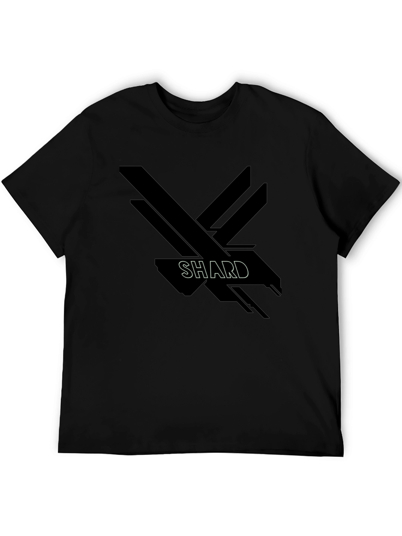 Abstract Shard Design Black Graphic T-Shirt