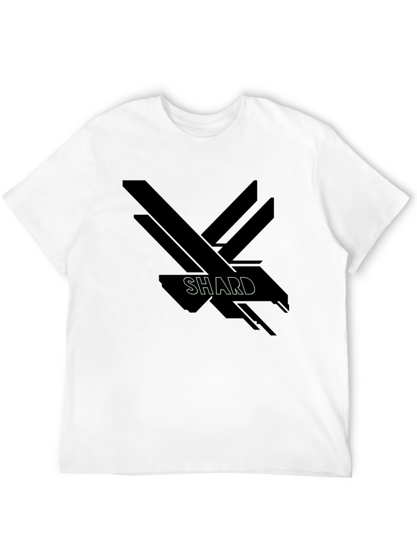 Abstract Shard Design Black Graphic T-Shirt