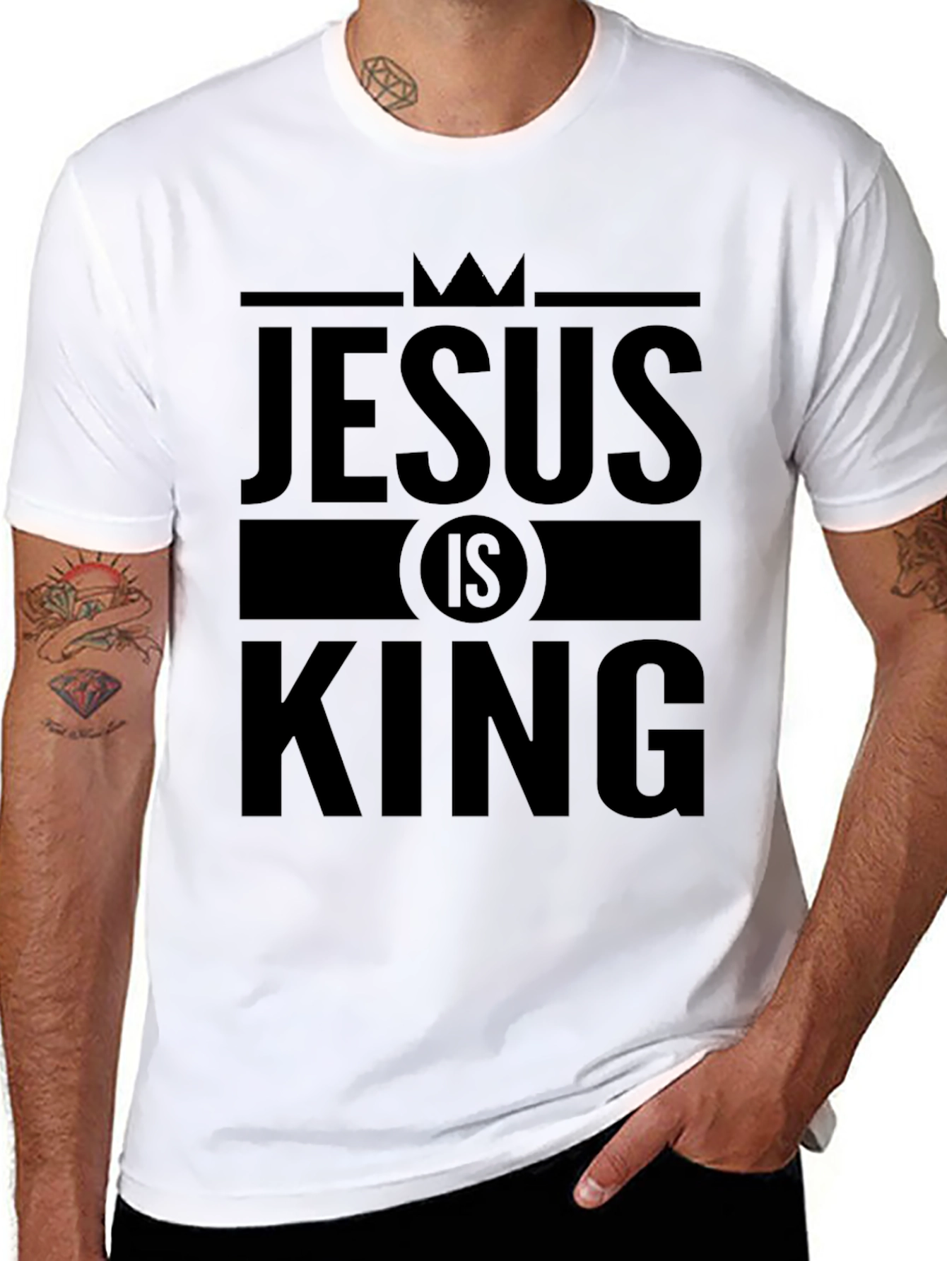 Jesus is King Black Graphic T-Shirt