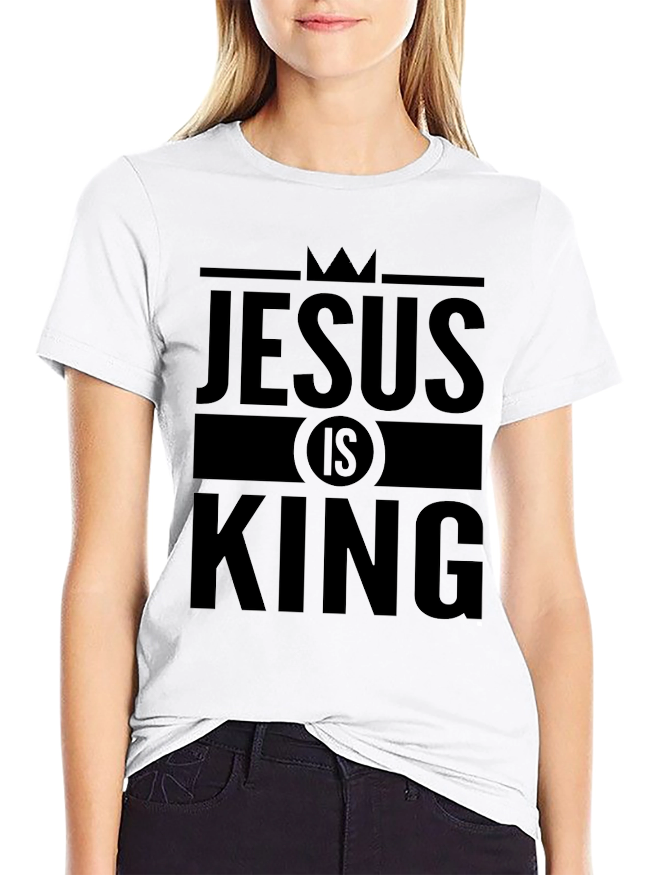 Jesus is King Black Graphic T-Shirt