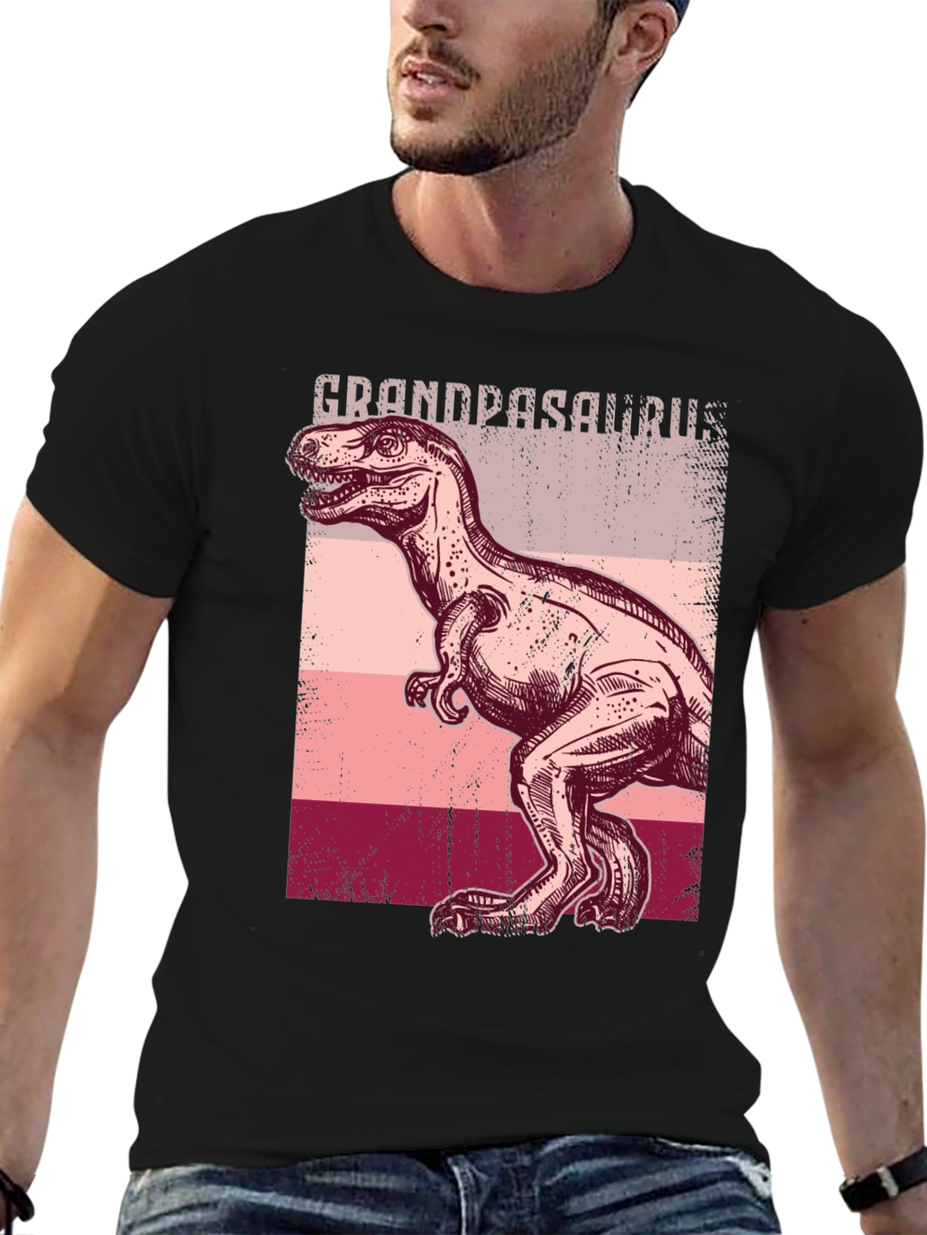 Grandpasaurus T-Rex Graphic Tee - Black