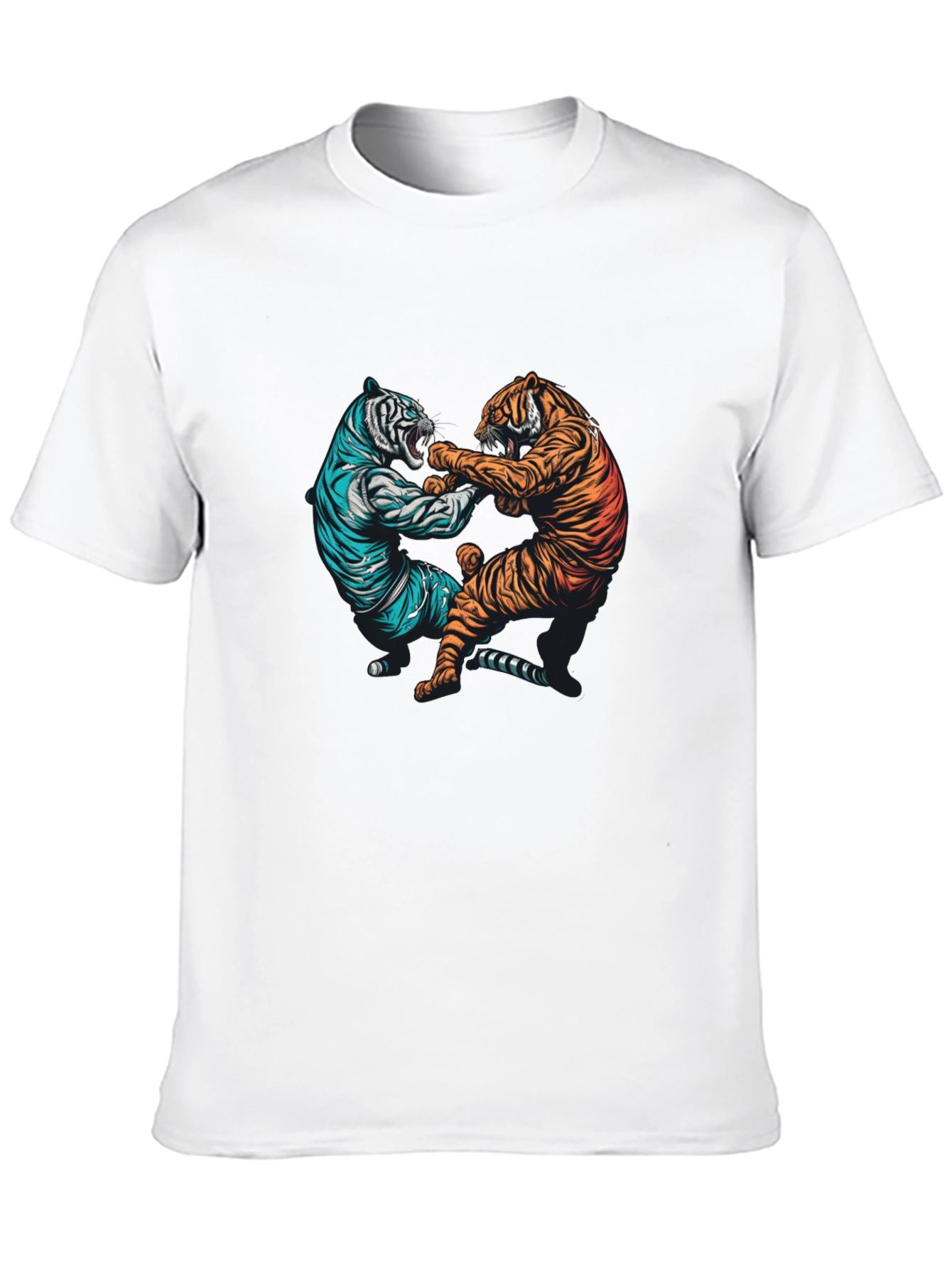 Tiger Fight Graphic Tee - Mens Black T-Shirt