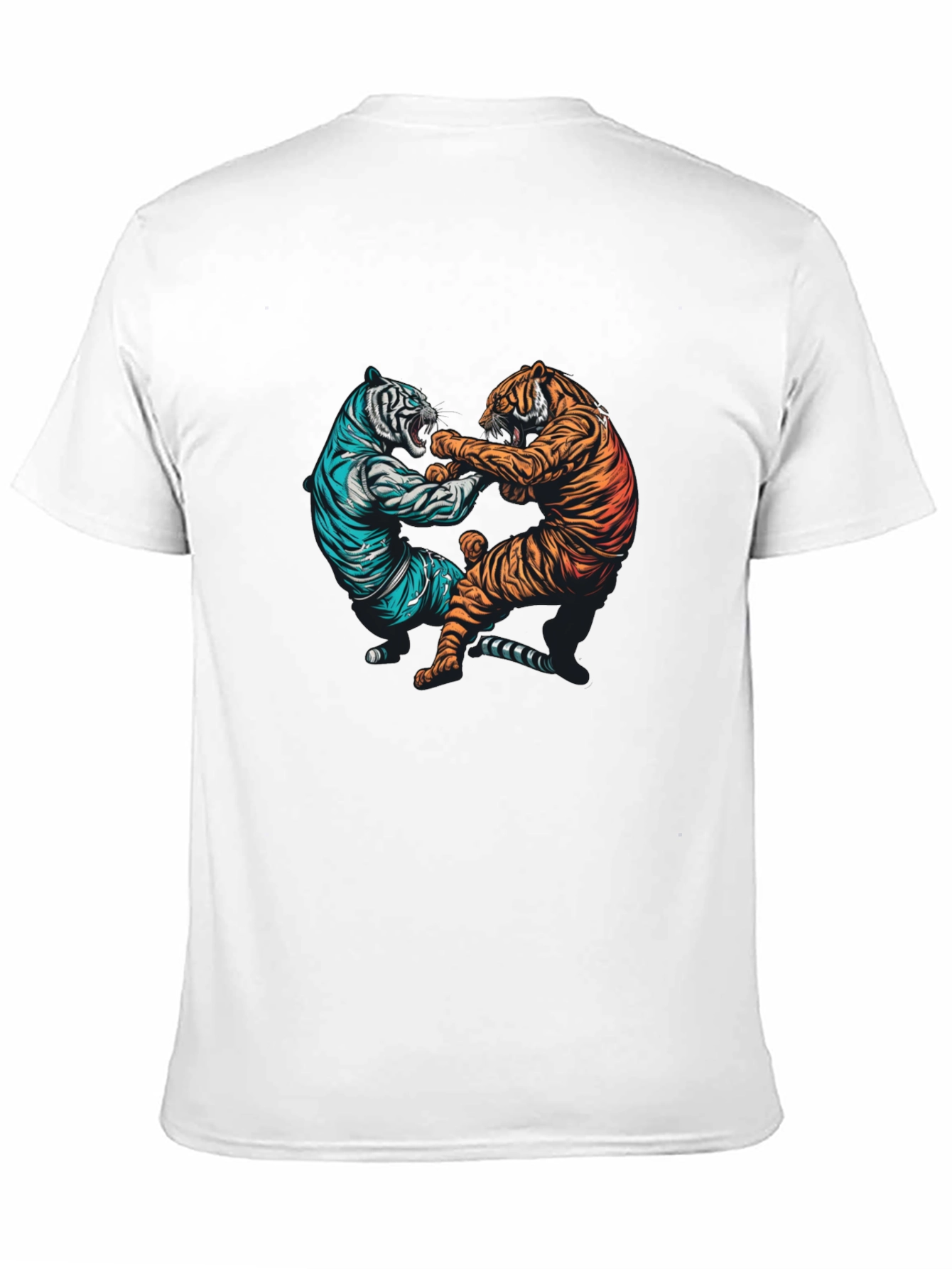 Tiger Fight Graphic Tee - Mens Black T-Shirt
