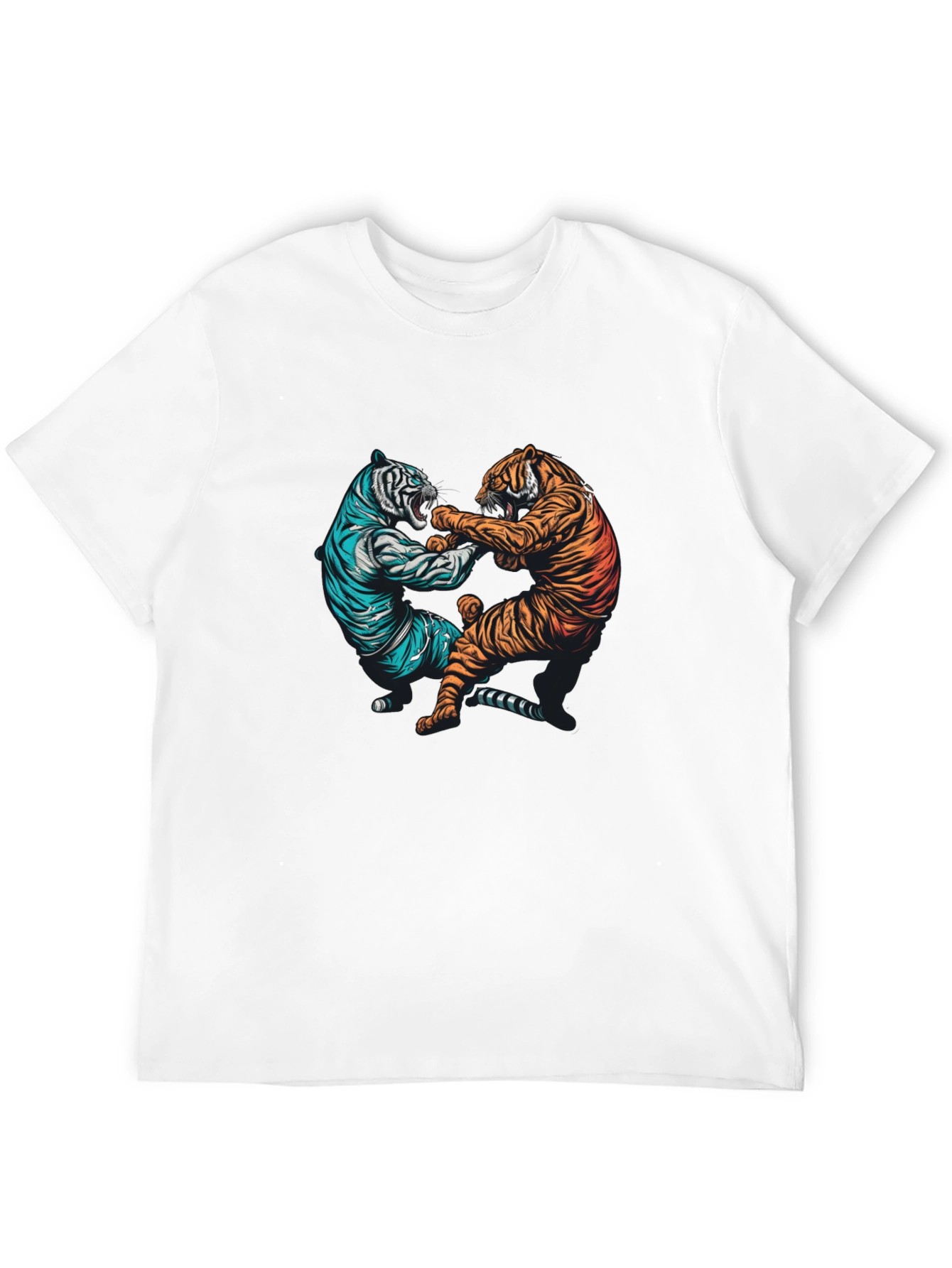 Tiger Fight Graphic Tee - Mens Black T-Shirt