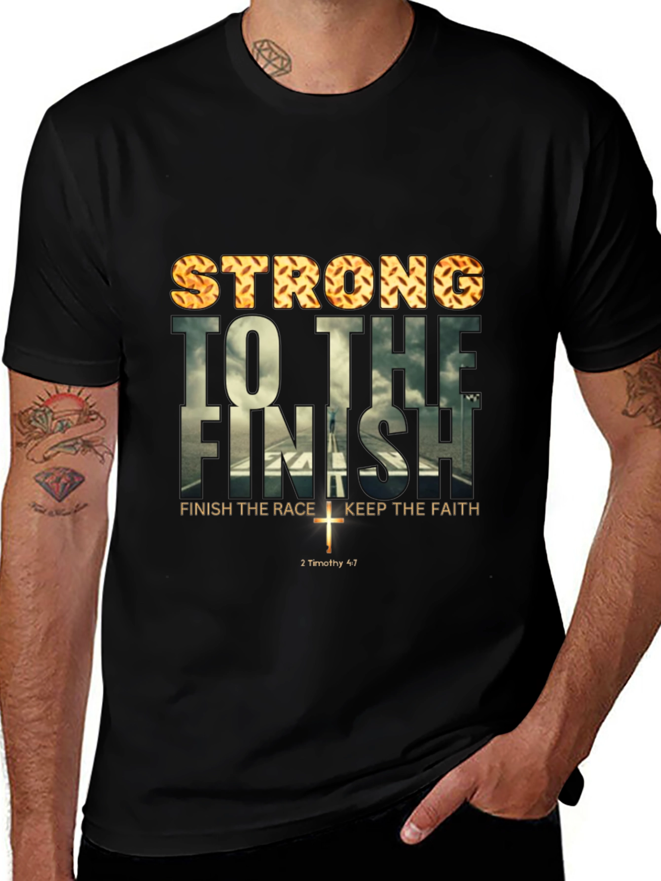 Strong To The Finish T-Shirt Christian Tee