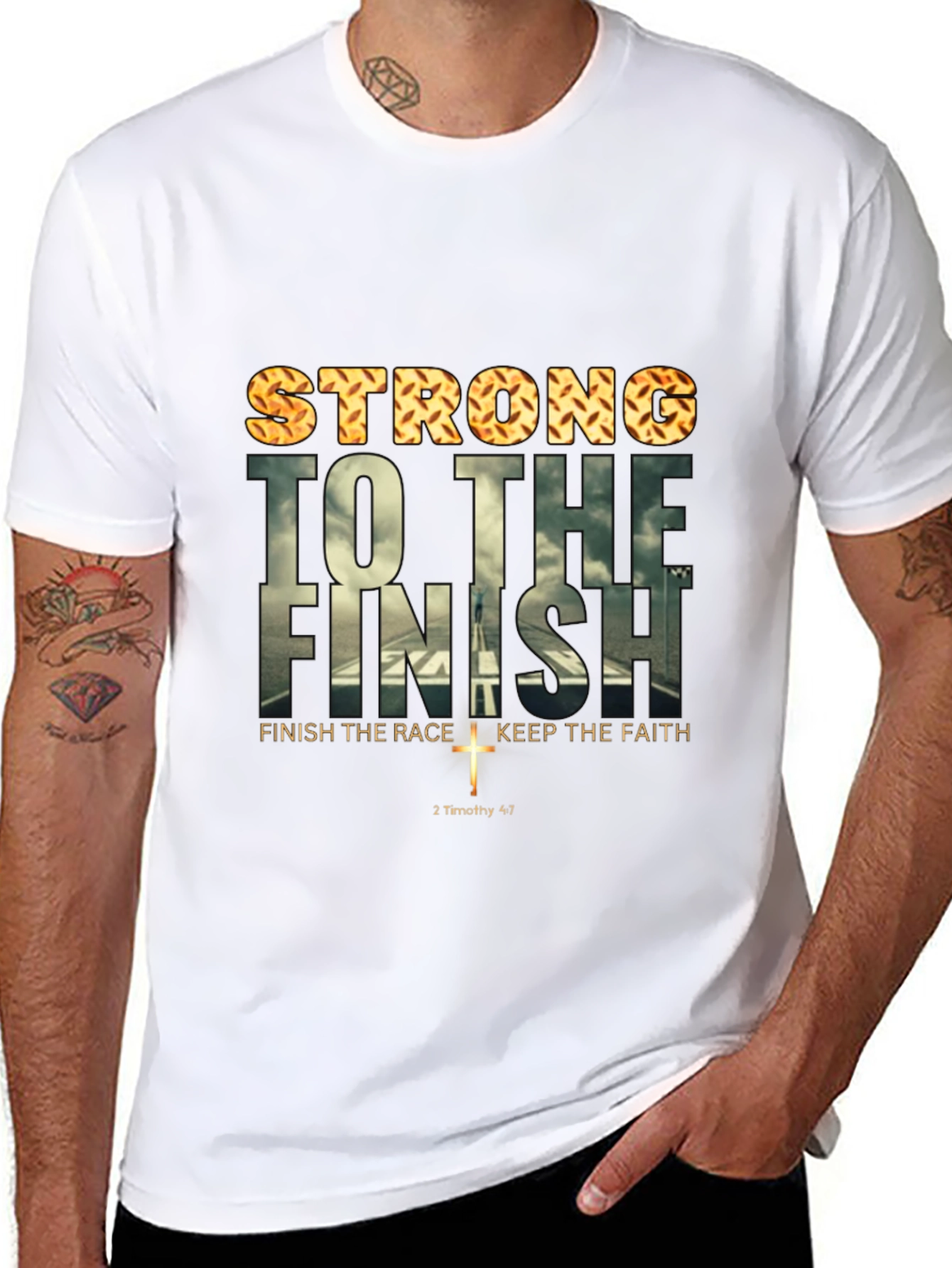 Strong To The Finish T-Shirt Christian Tee