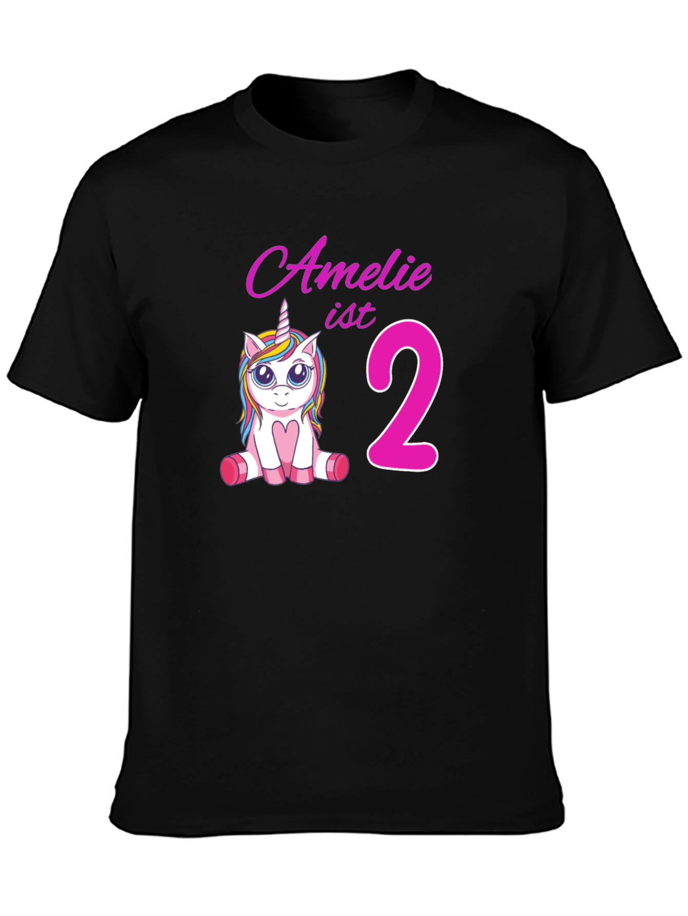 Amelie is 2! Unicorn Birthday T-Shirt