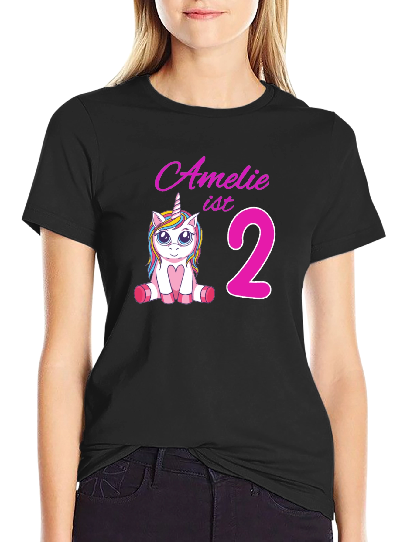 Amelie is 2! Unicorn Birthday T-Shirt