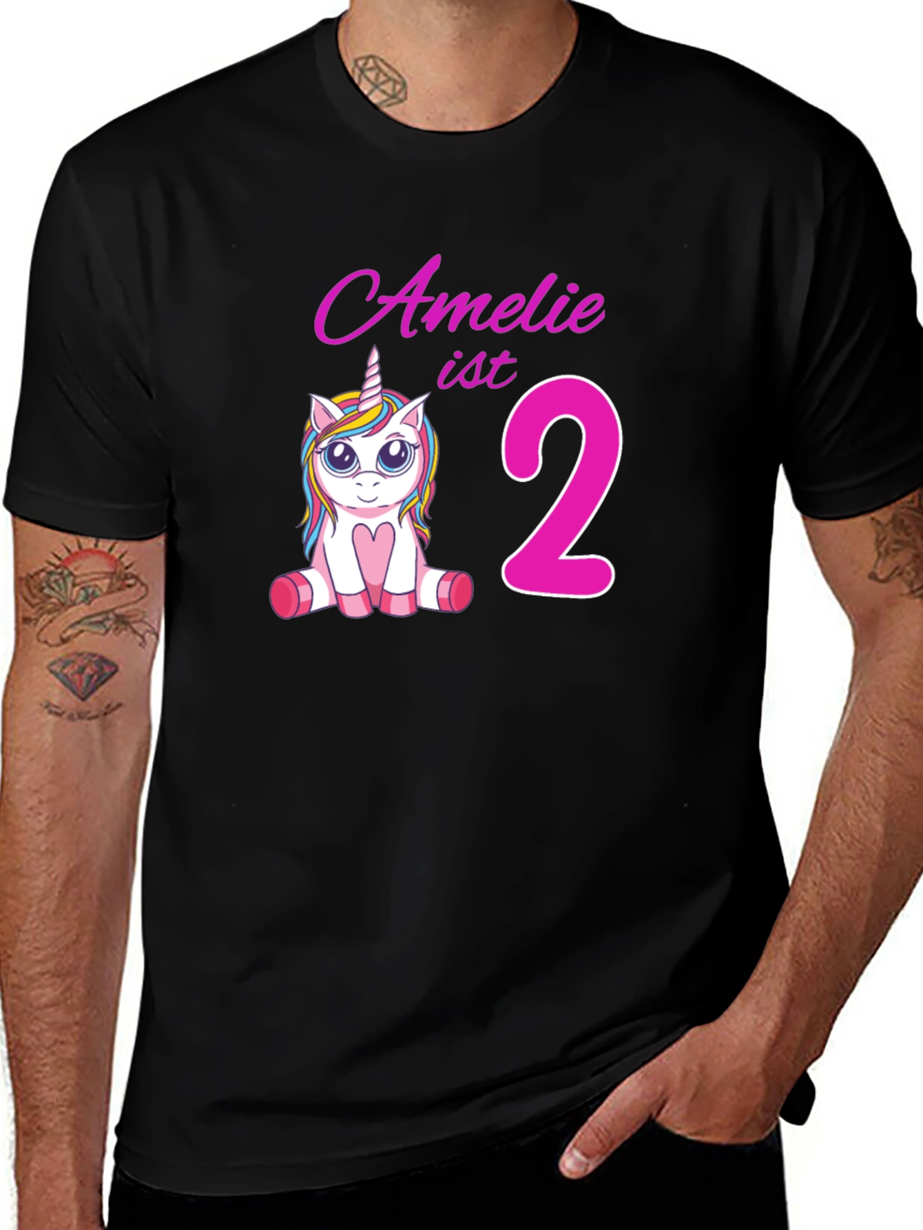 Amelie is 2! Unicorn Birthday T-Shirt