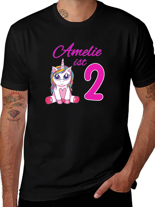 Amelie is 2! Unicorn Birthday T-Shirt