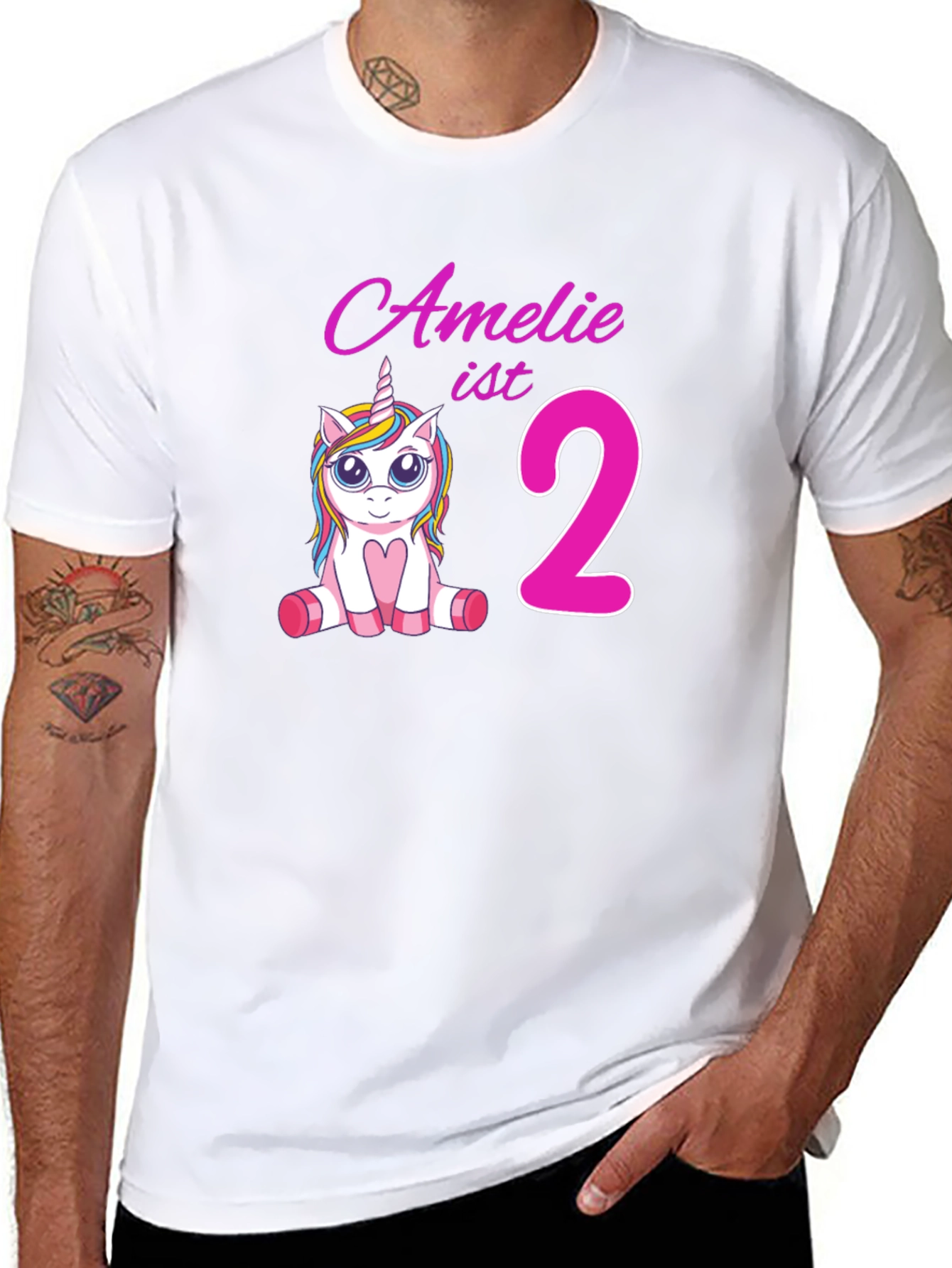 Amelie is 2! Unicorn Birthday T-Shirt