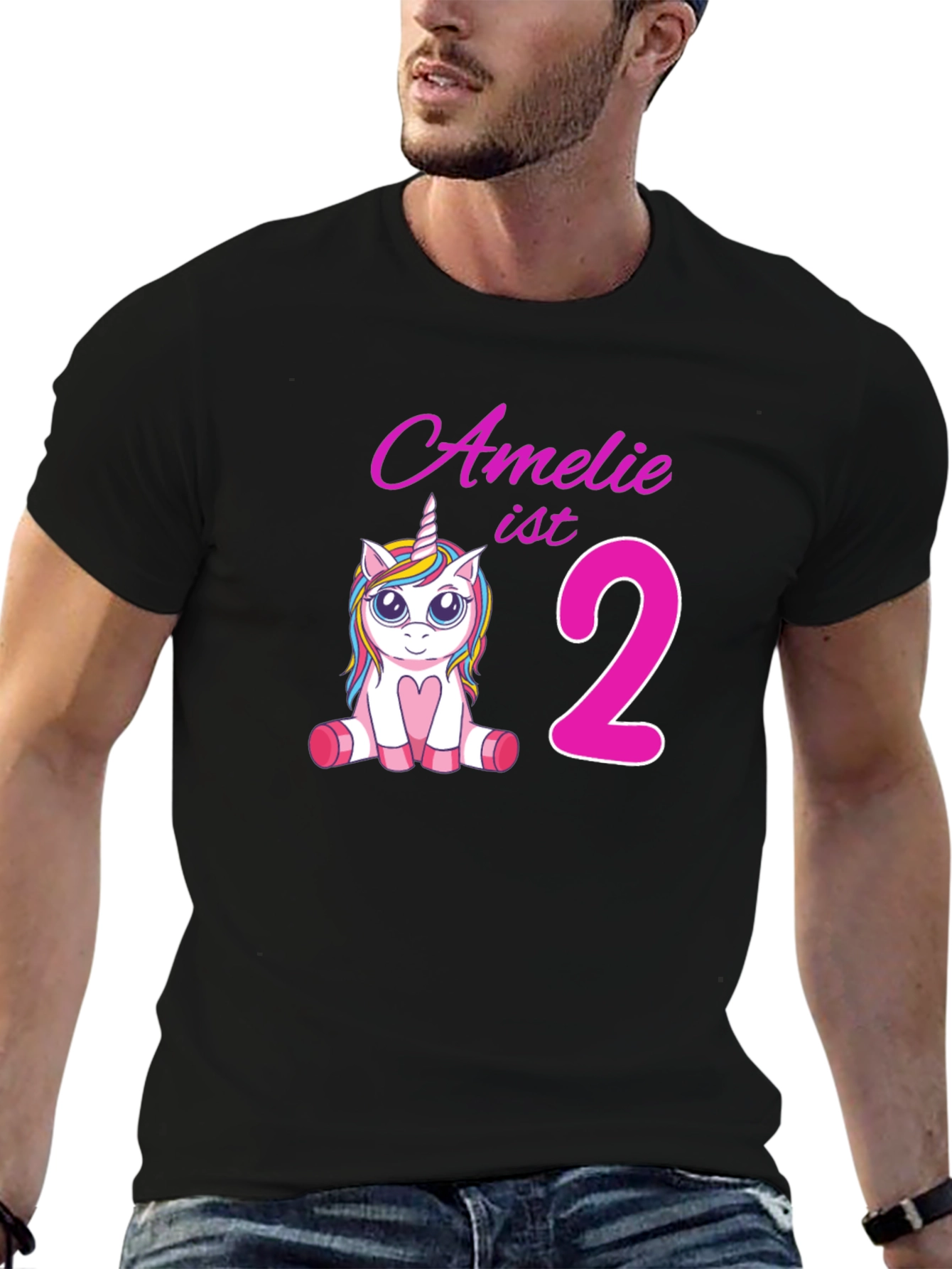 Amelie is 2! Unicorn Birthday T-Shirt