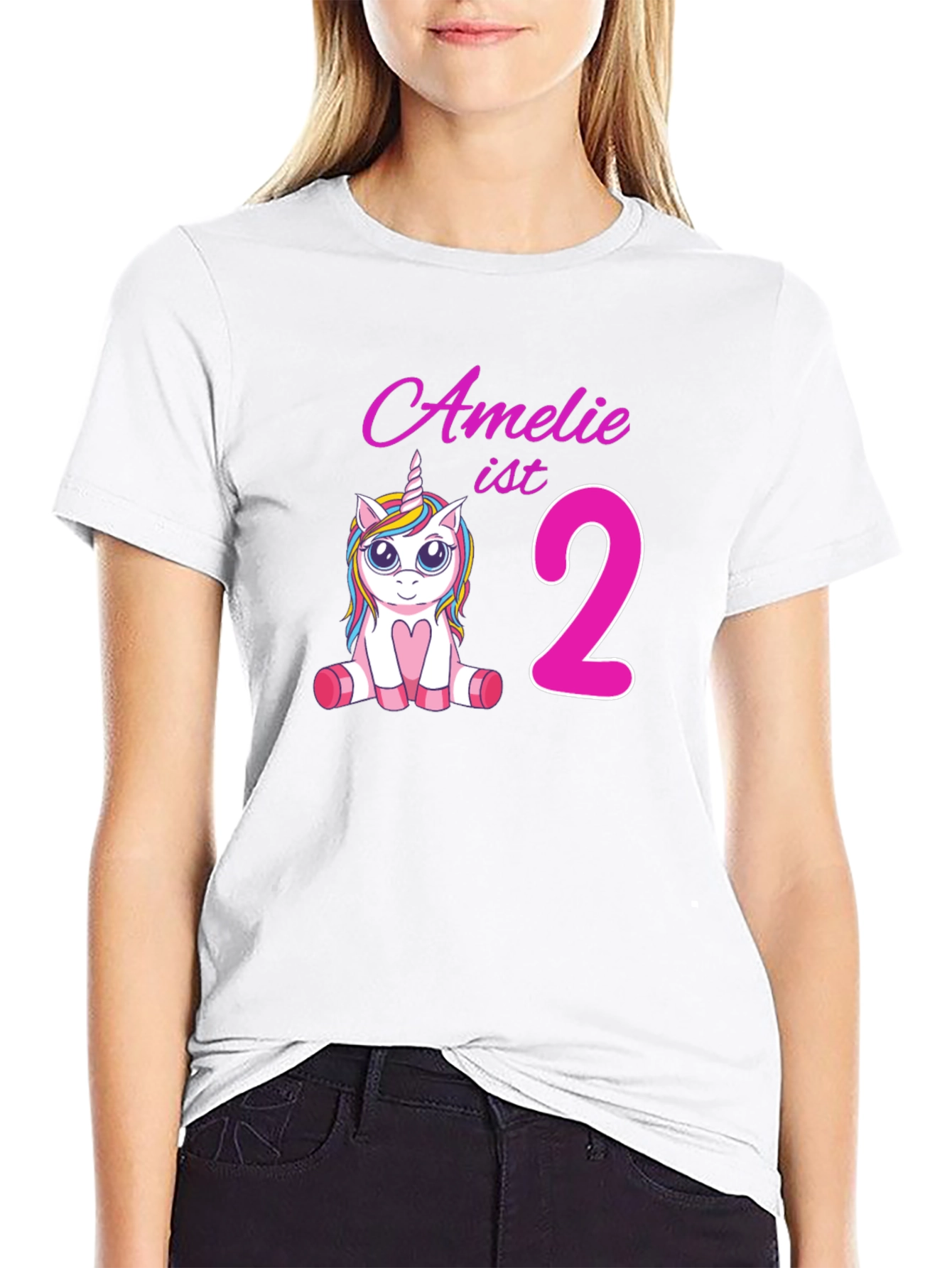 Amelie is 2! Unicorn Birthday T-Shirt