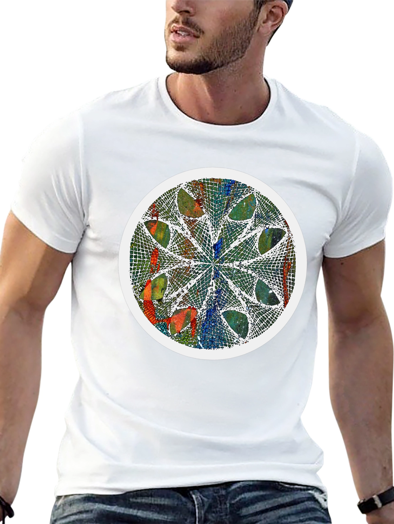 Abstract Art Graphic Tee - Modern Mandala Design