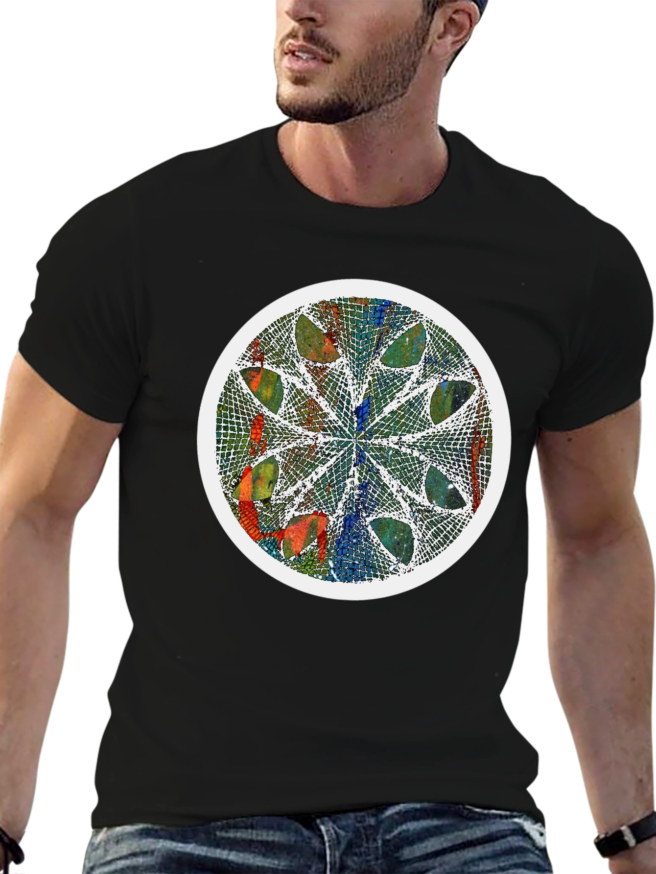 Abstract Art Graphic Tee - Modern Mandala Design