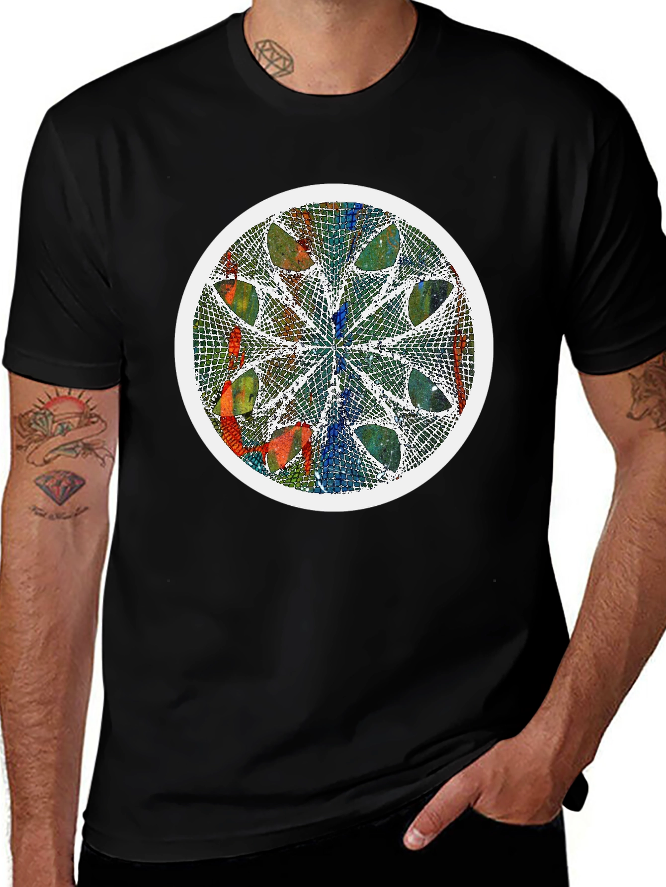 Abstract Art Graphic Tee - Modern Mandala Design