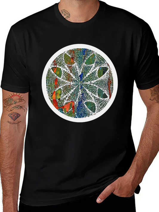 Abstract Art Graphic Tee - Modern Mandala Design