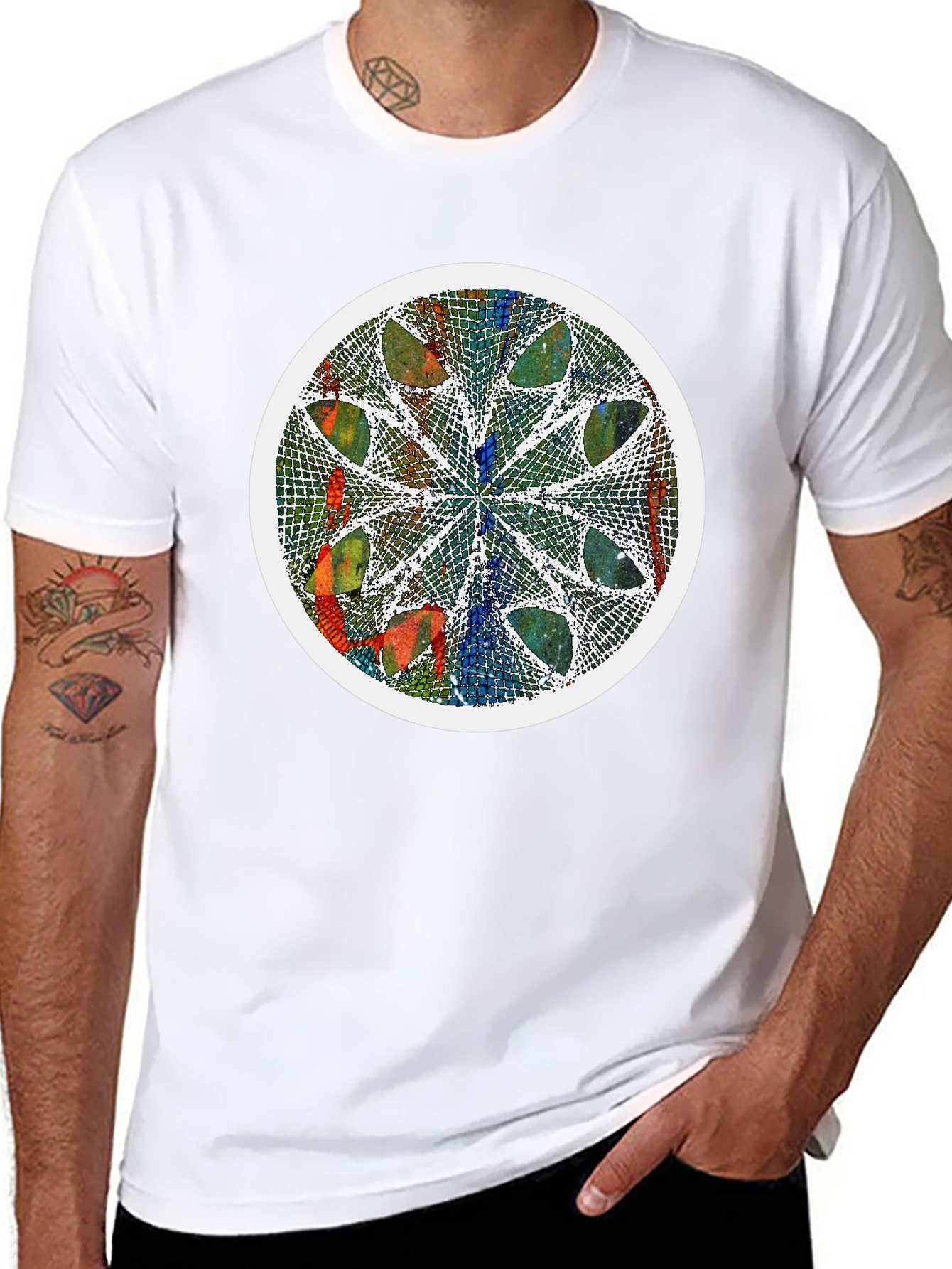 Abstract Art Graphic Tee - Modern Mandala Design