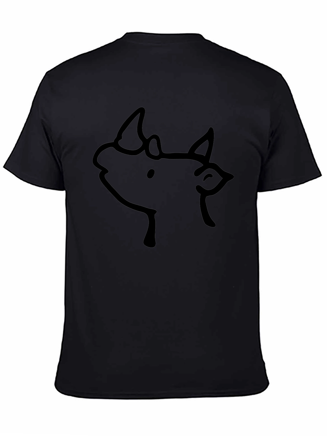 Rhino Sketch Black T-Shirt - Modern Graphic Tee