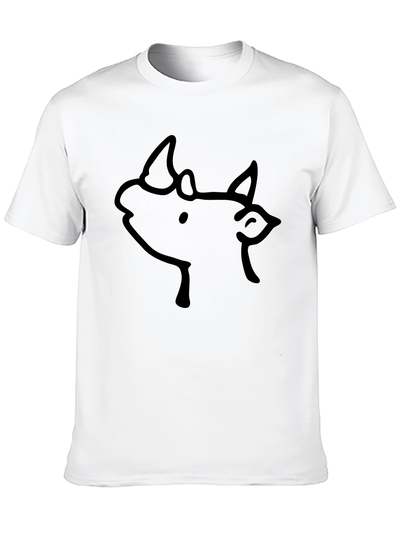 Rhino Sketch Black T-Shirt - Modern Graphic Tee