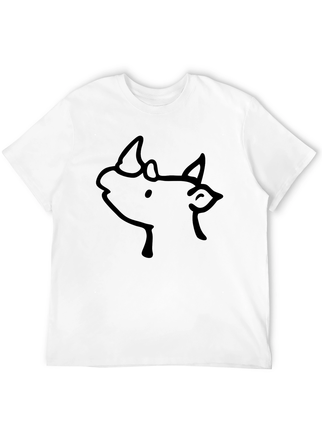 Rhino Sketch Black T-Shirt - Modern Graphic Tee