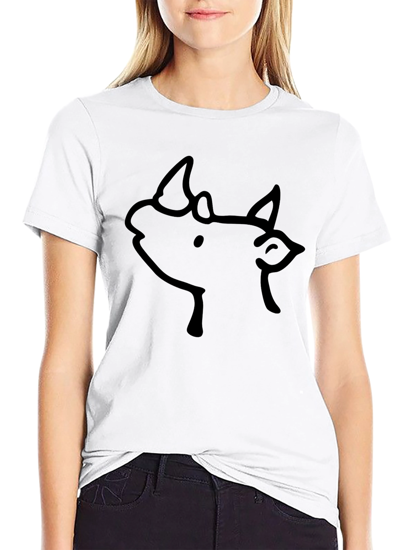 Rhino Sketch Black T-Shirt - Modern Graphic Tee