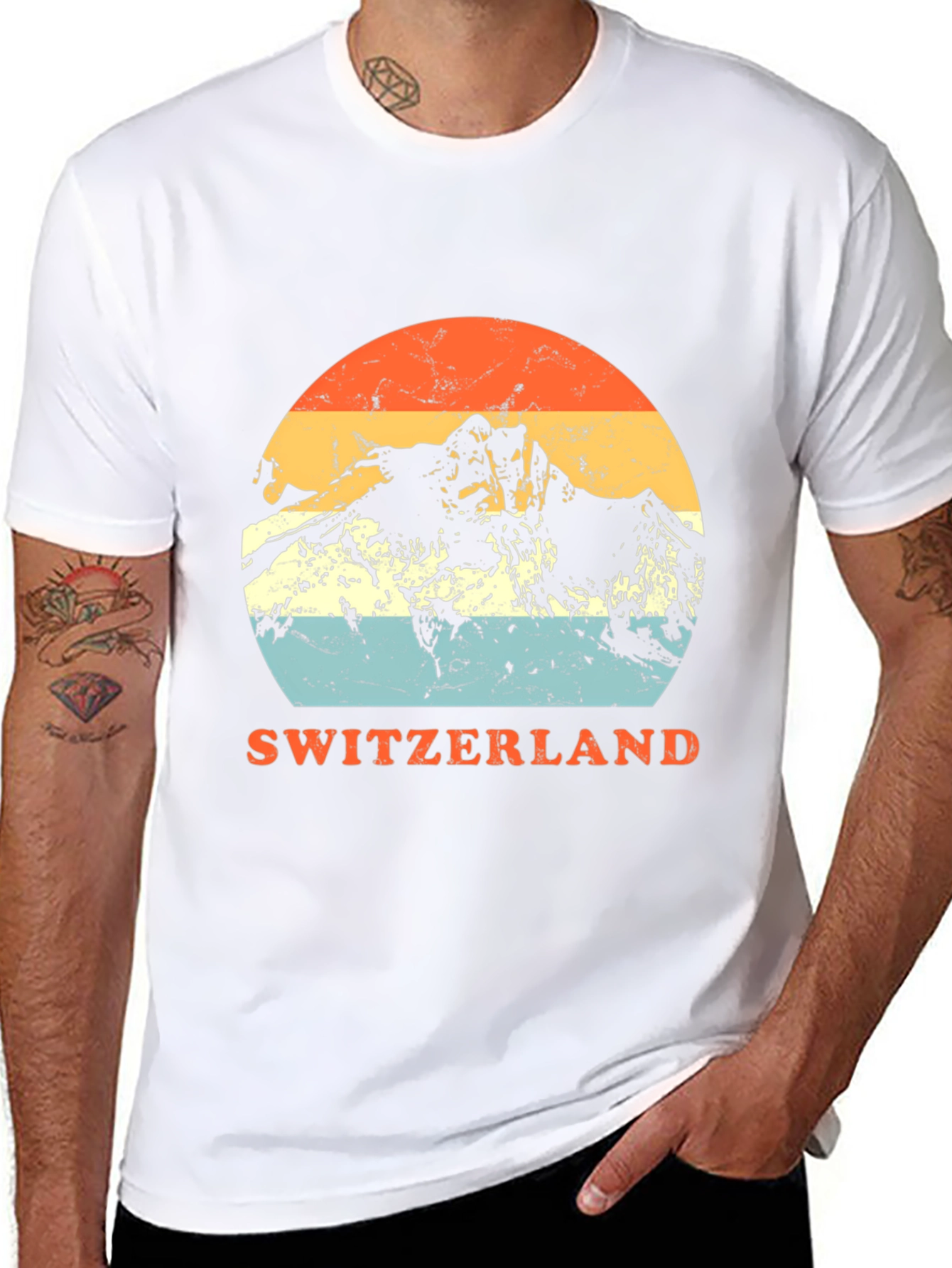 Switzerland Mountain Retro T-Shirt