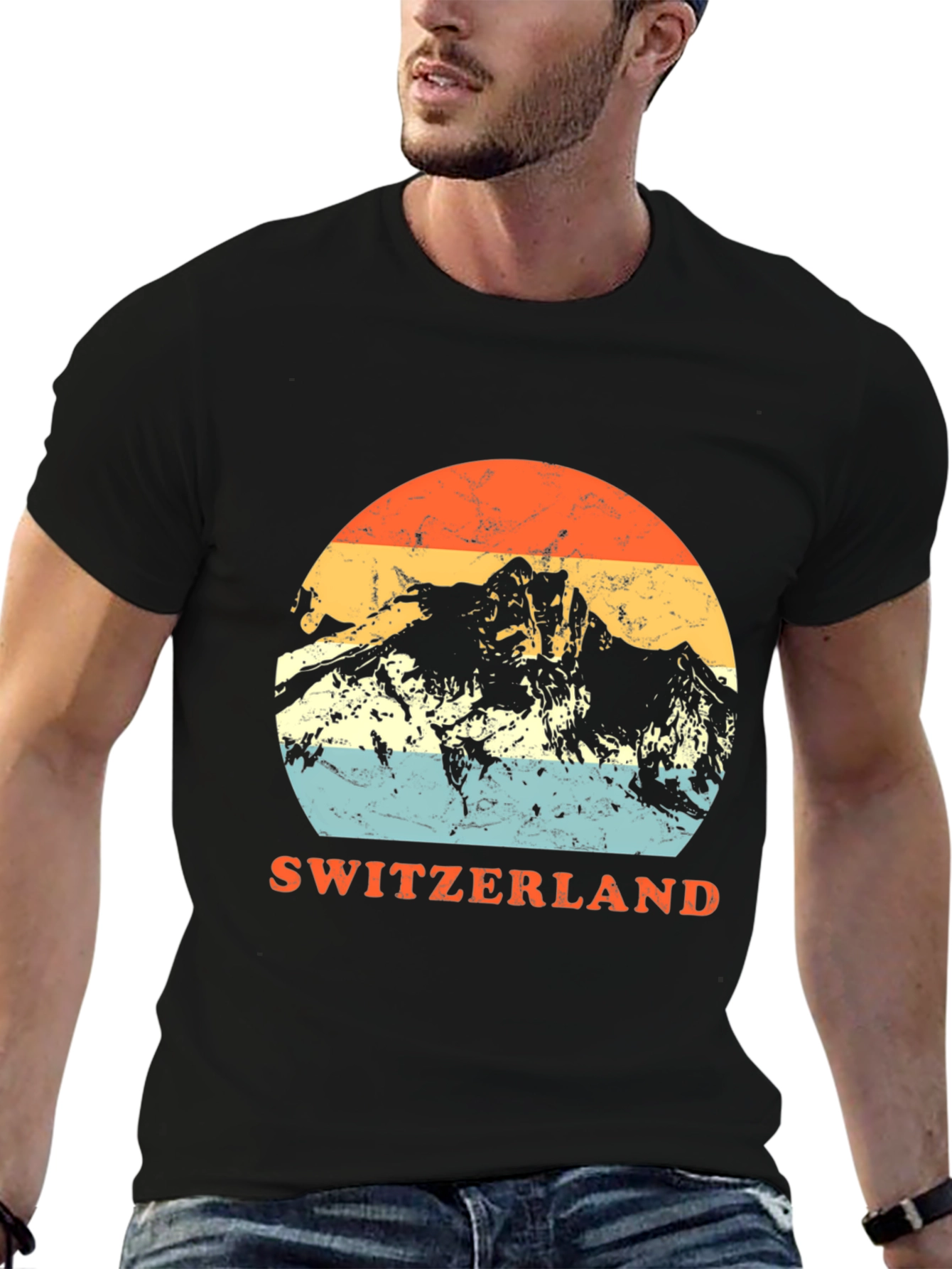 Switzerland Mountain Retro T-Shirt