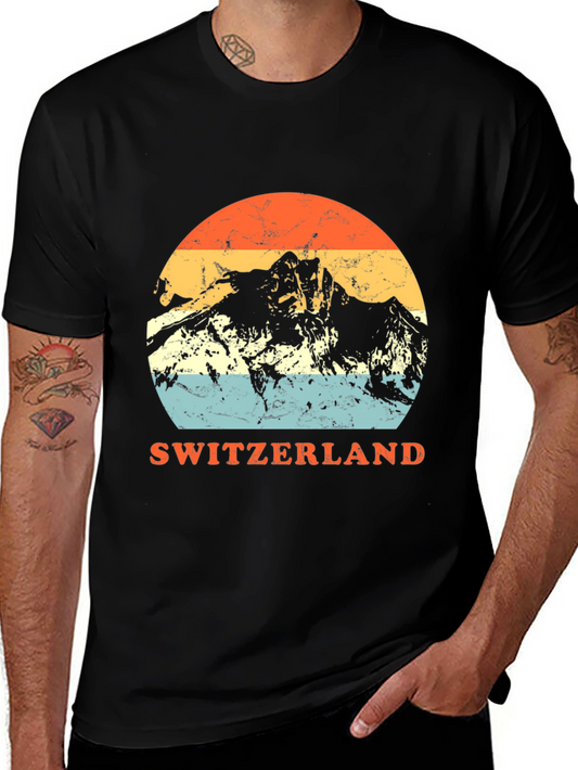 Switzerland Mountain Retro T-Shirt