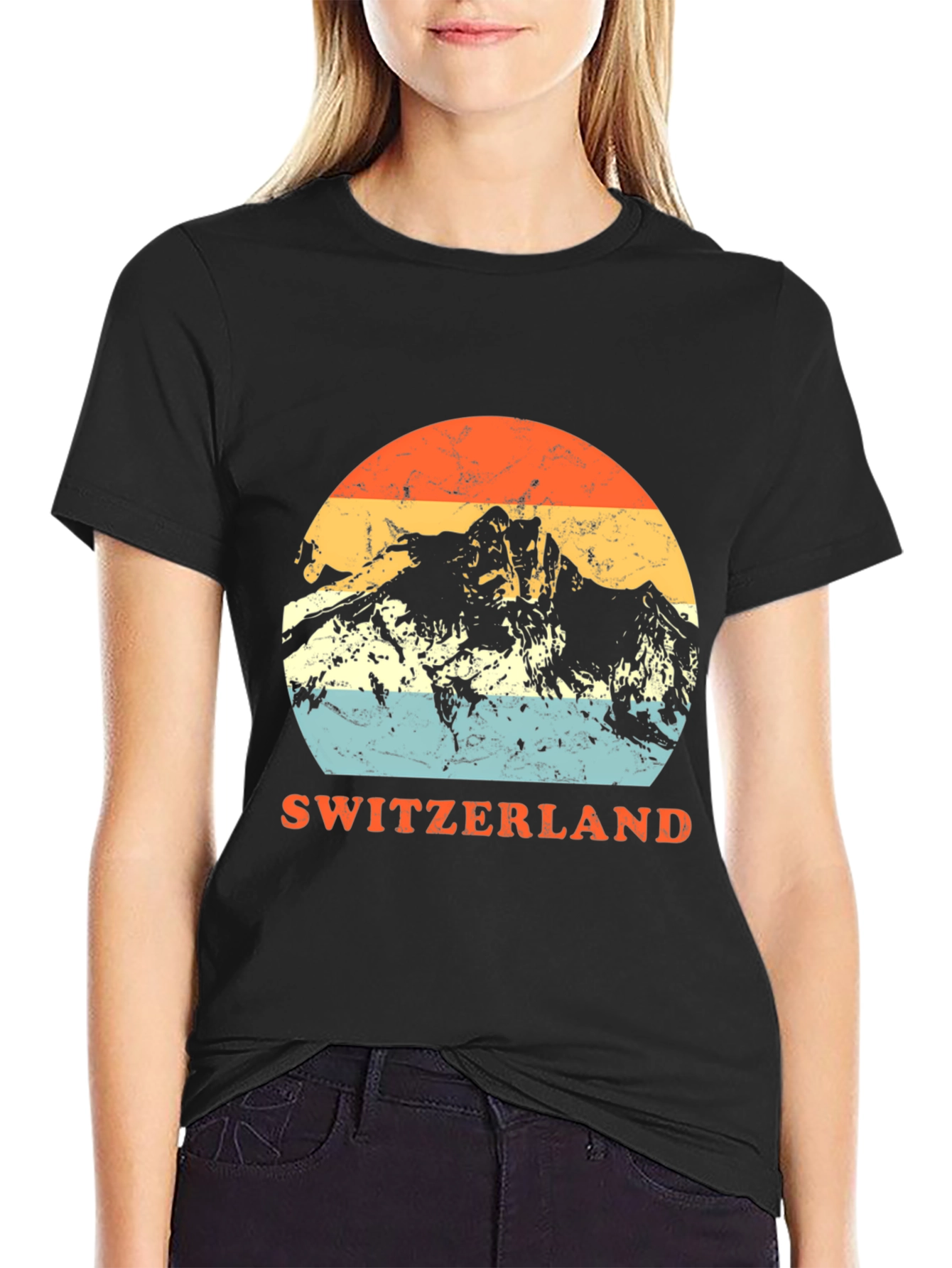 Switzerland Mountain Retro T-Shirt