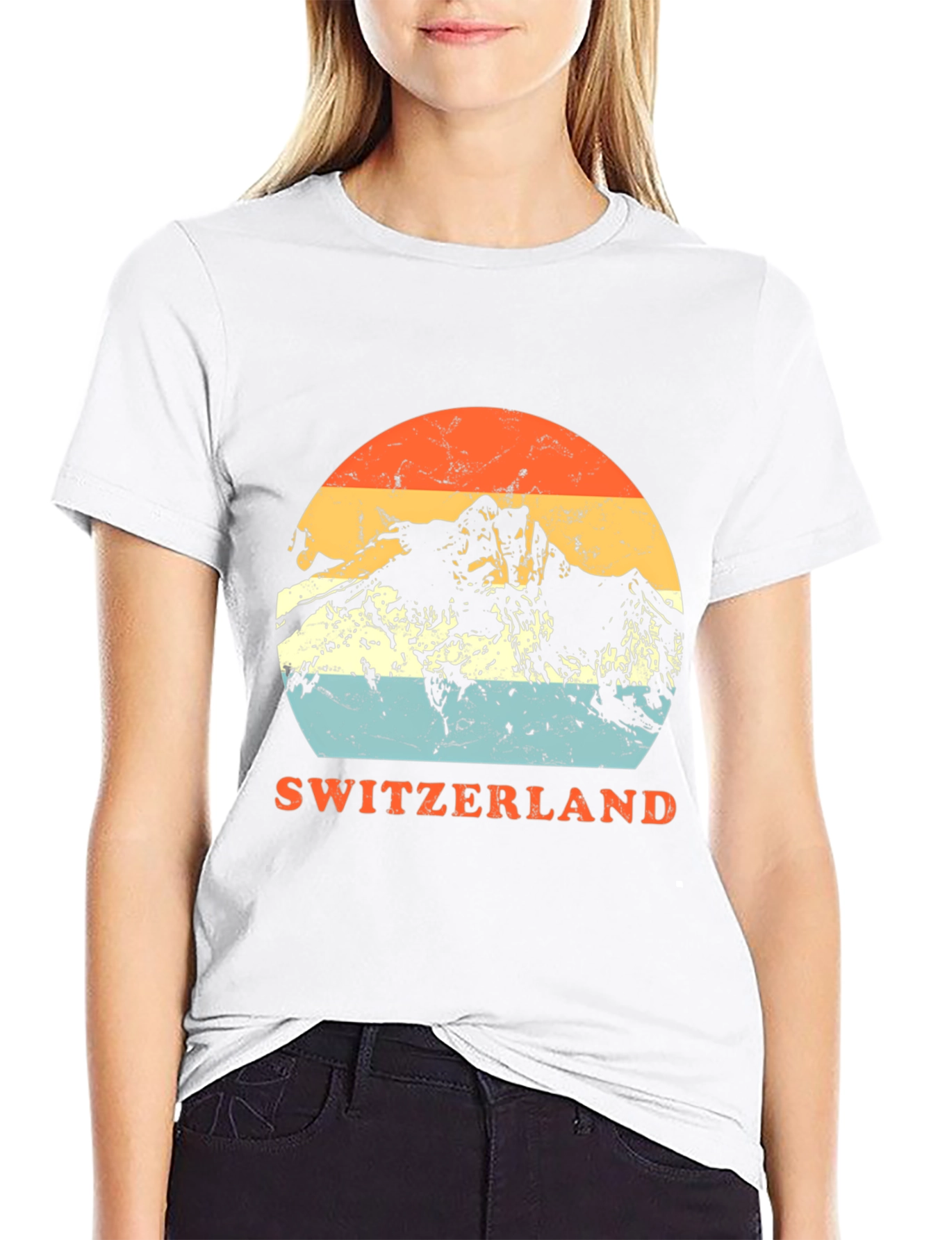 Switzerland Mountain Retro T-Shirt