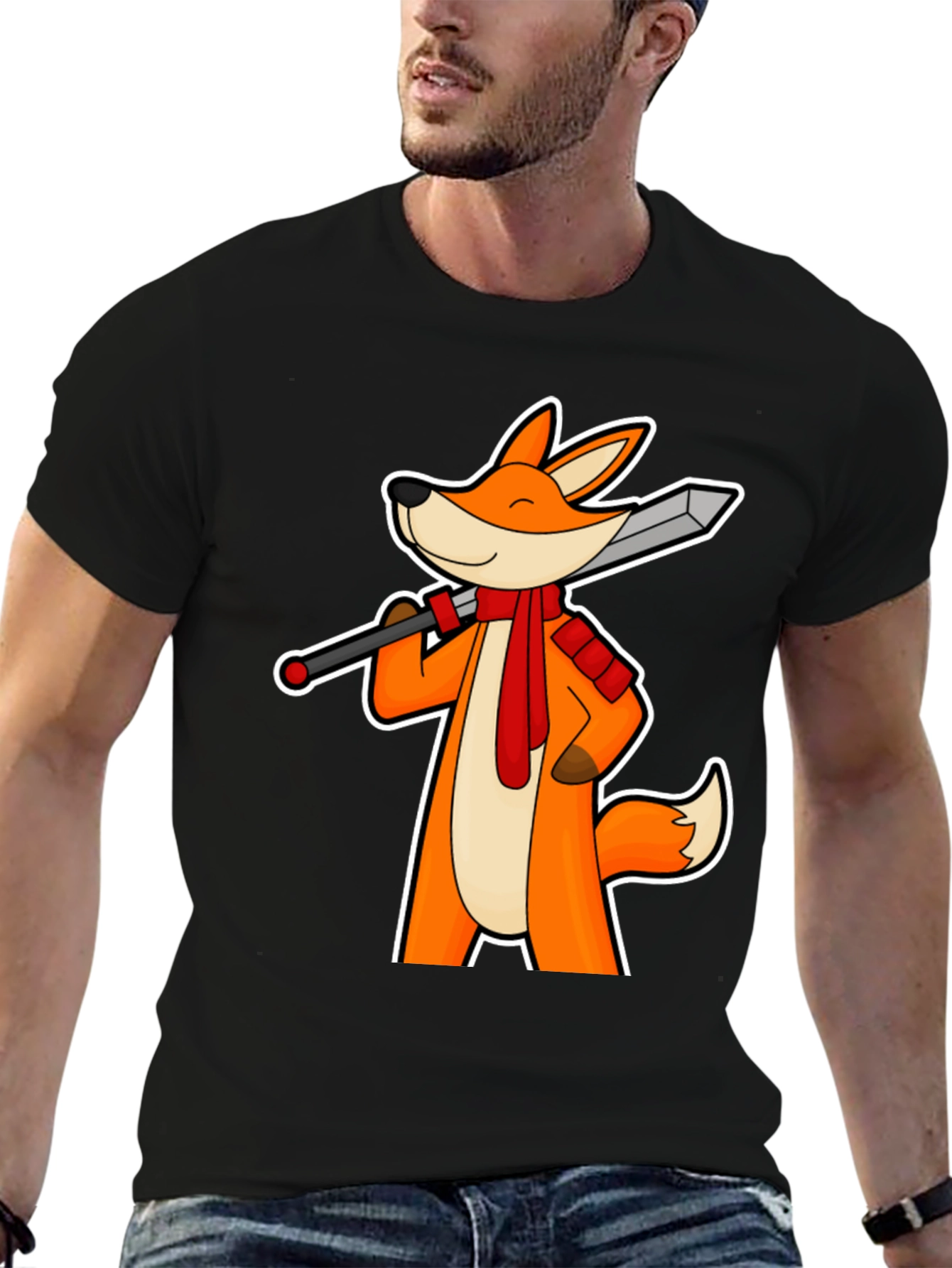Fox Swordsman T-Shirt - Unique Graphic Tee