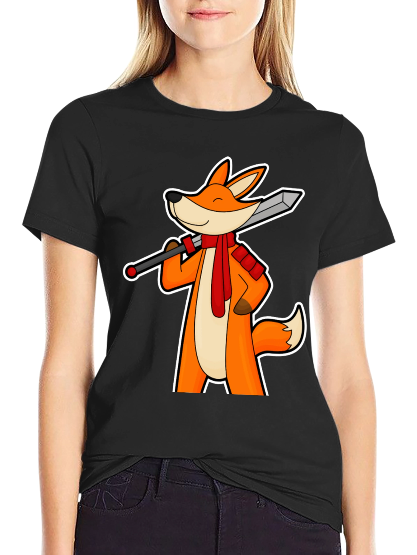 Fox Swordsman T-Shirt - Unique Graphic Tee