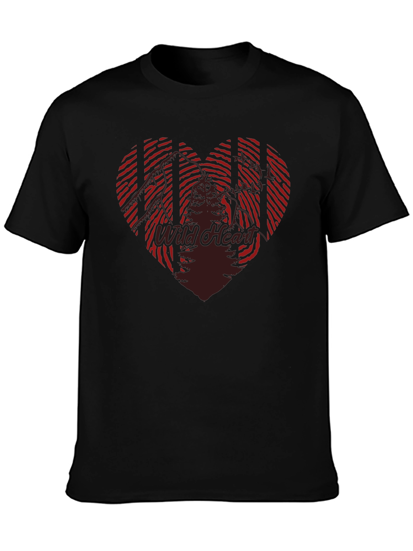 Wild Heart Graphic Tee - Mens Black Casual T-Shirt
