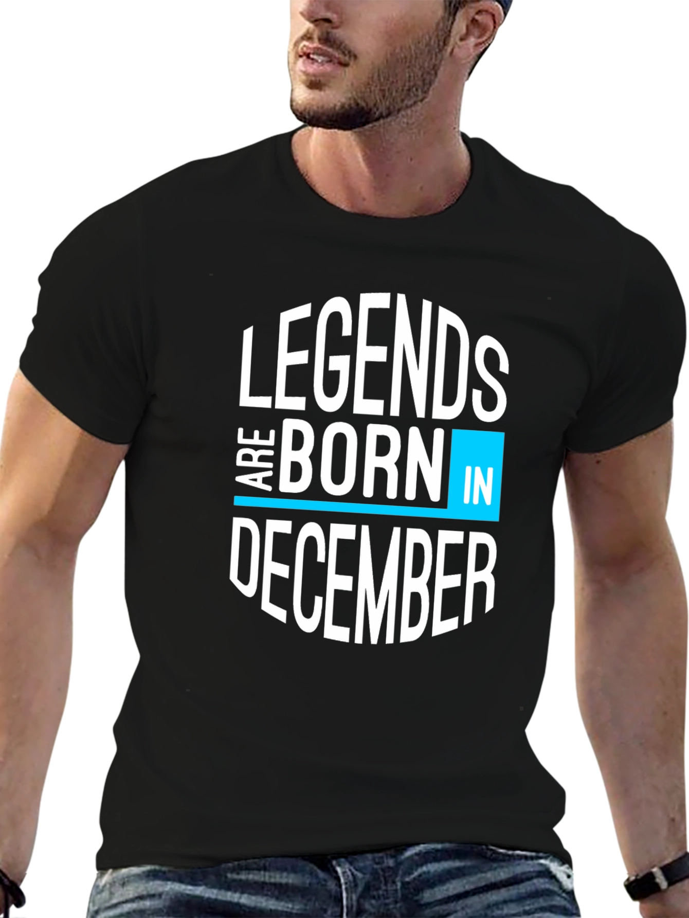 Legends Are Born In December Black Graphic Tee